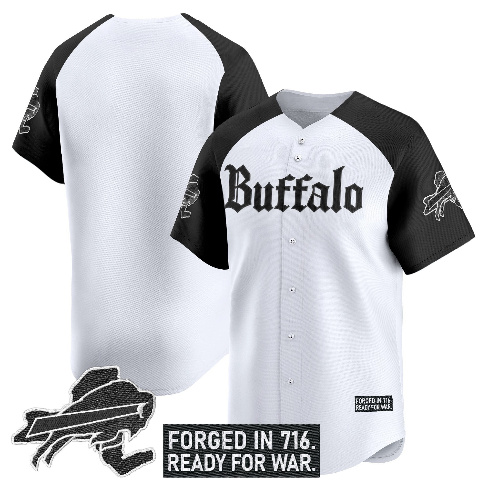 BUF 'Gothic Cold Front Edition' Vapor Baseball Jersey - Stitched