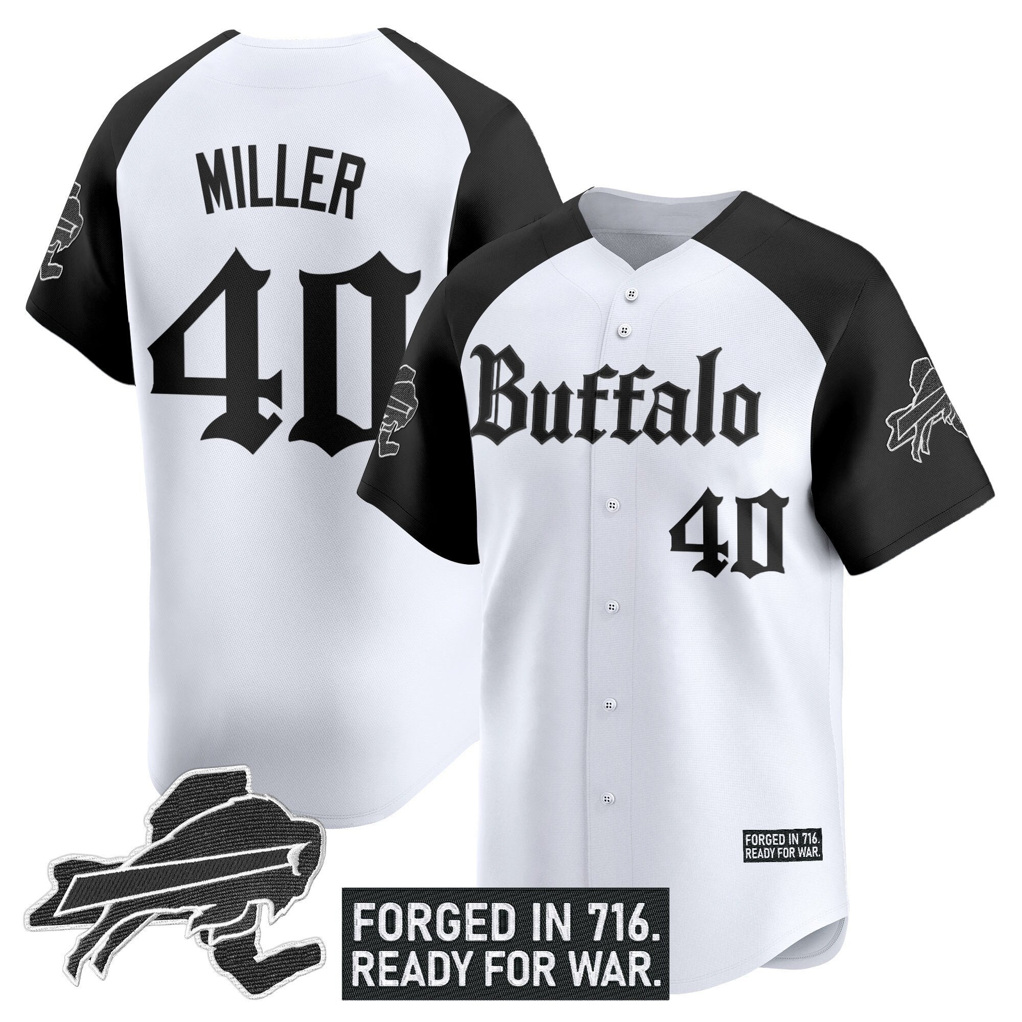BUF 'Gothic Cold Front Edition' Vapor Baseball Jersey - Stitched