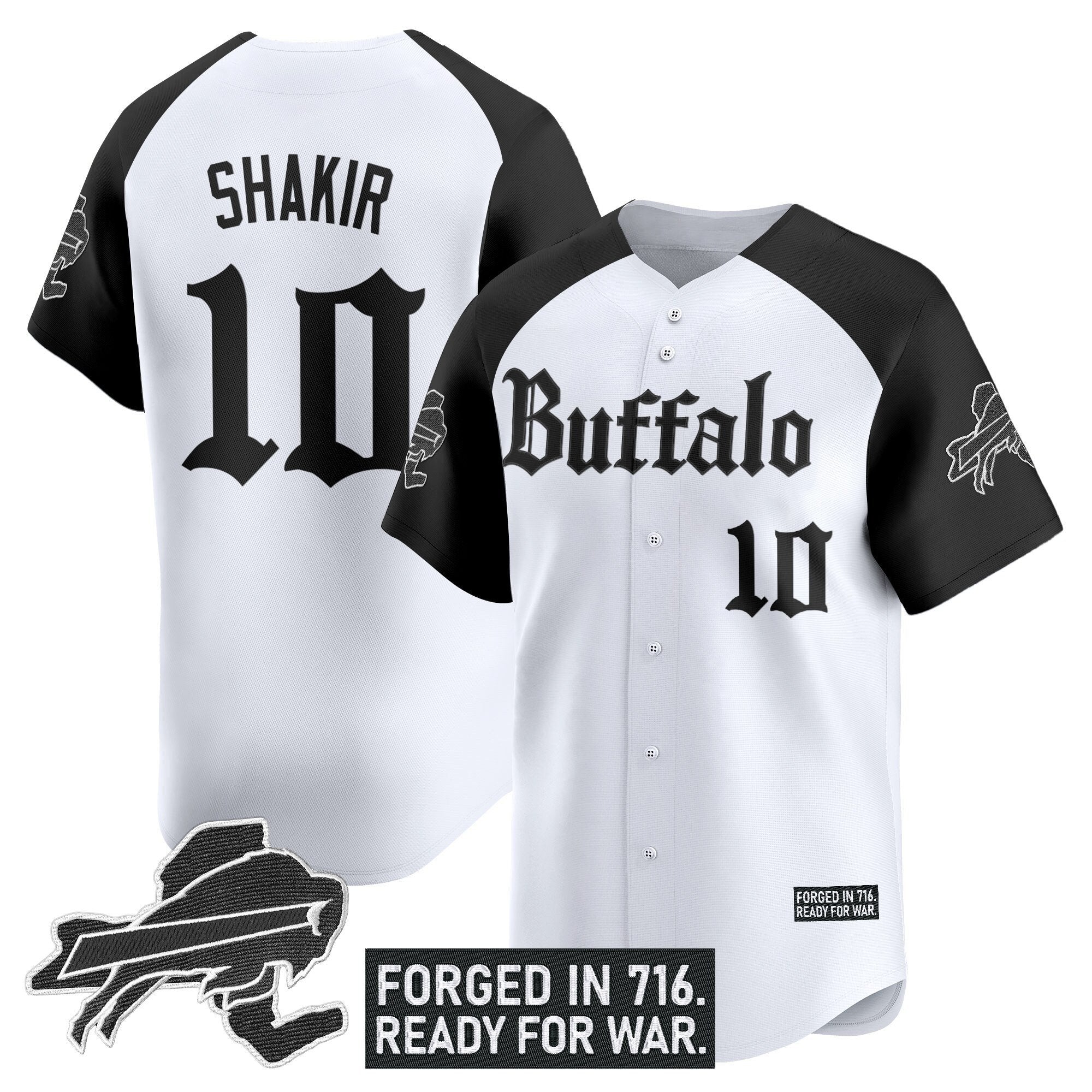 BUF 'Gothic Cold Front Edition' Vapor Baseball Jersey - Stitched
