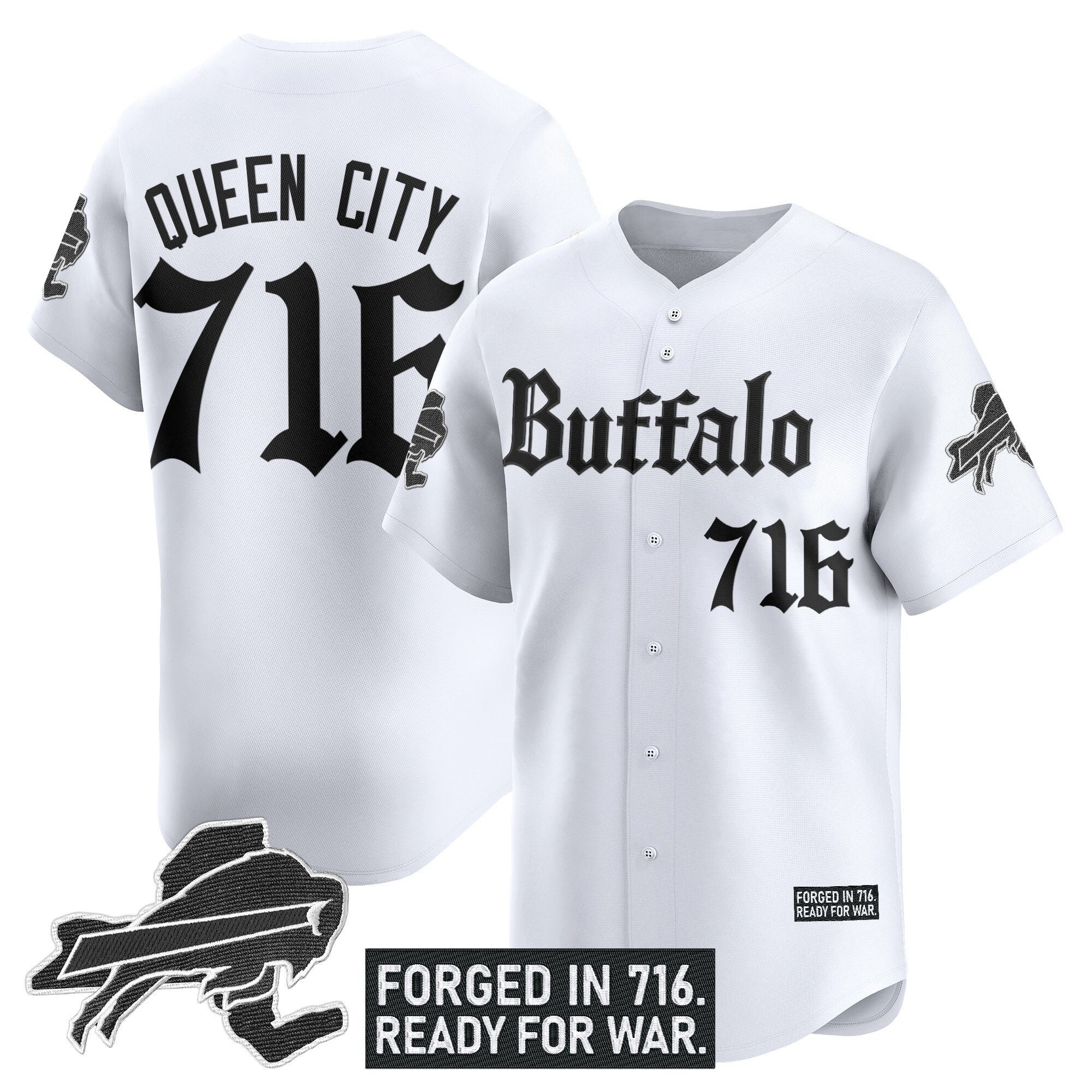 BUF 'Gothic Cold Front Edition' Vapor Baseball Jersey - Stitched