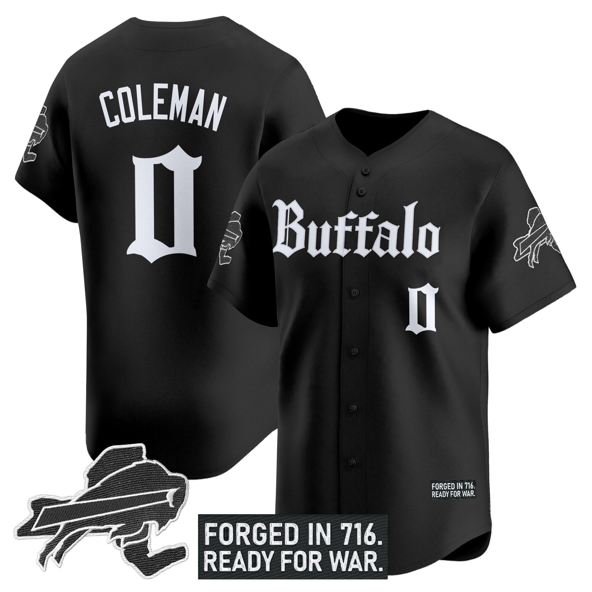 BUF 'Gothic Cold Front Edition' Vapor Baseball Jersey - Stitched