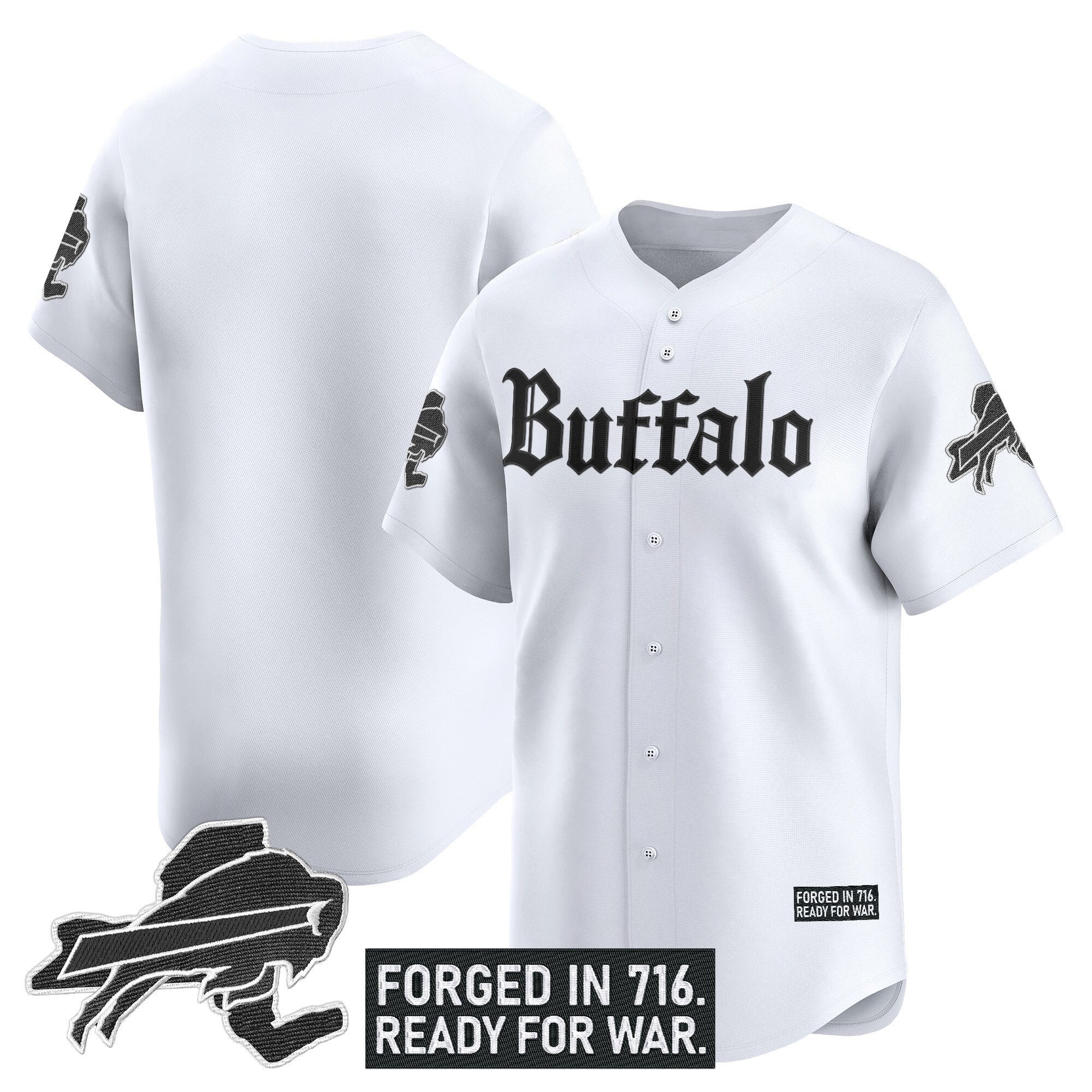 BUF 'Gothic Cold Front Edition' Vapor Baseball Jersey - Stitched