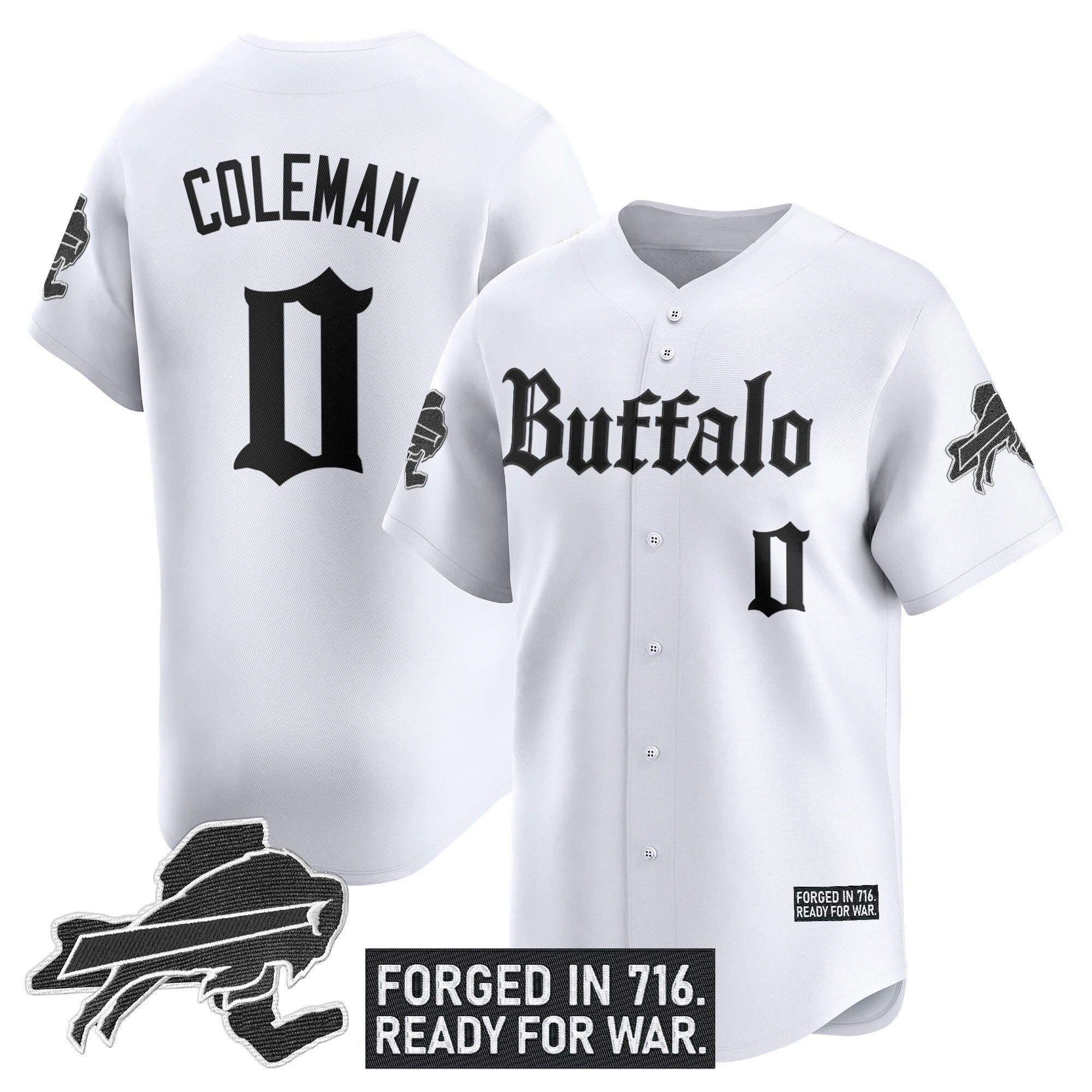BUF 'Gothic Cold Front Edition' Vapor Baseball Jersey - Stitched