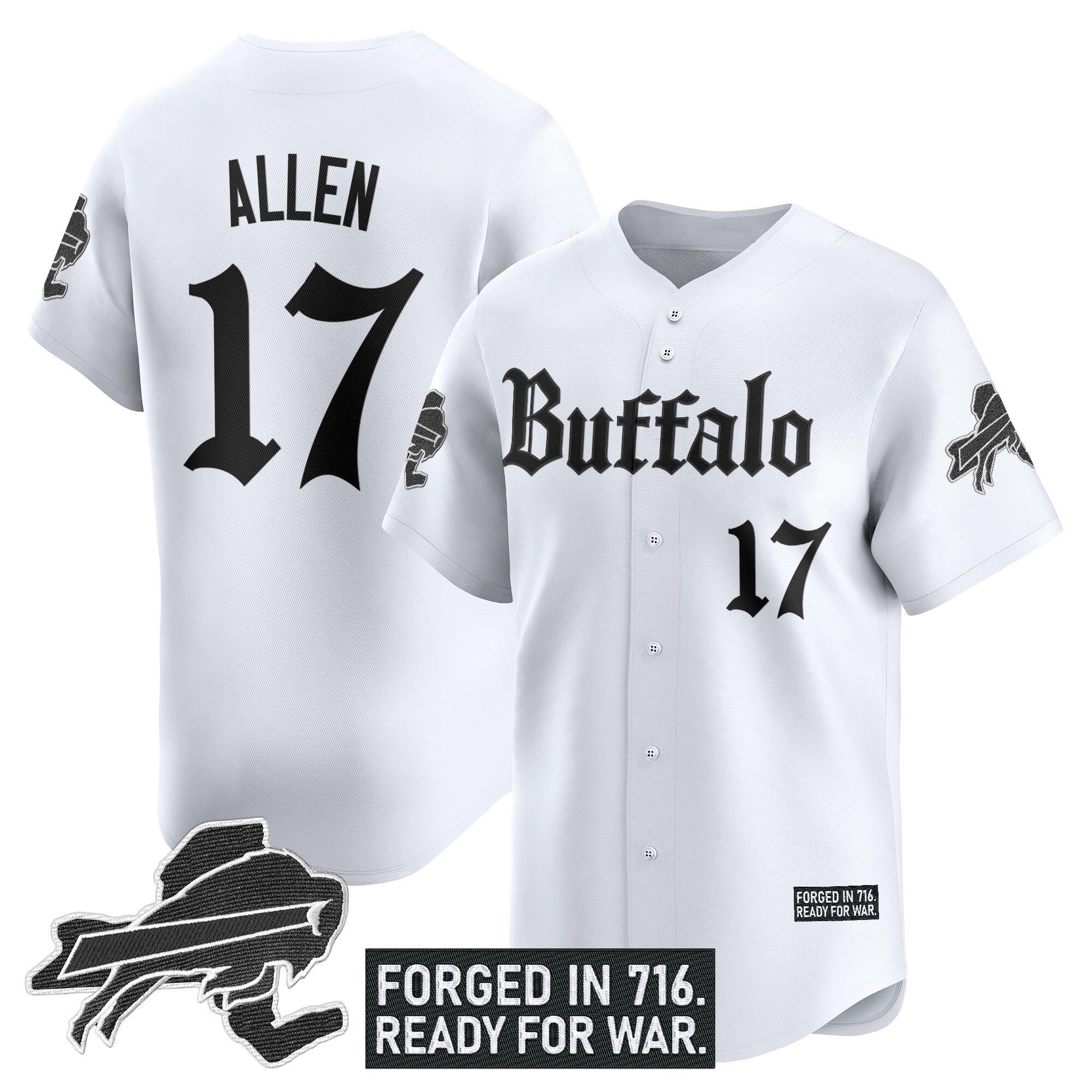 BUF 'Gothic Cold Front Edition' Vapor Baseball Jersey - Stitched