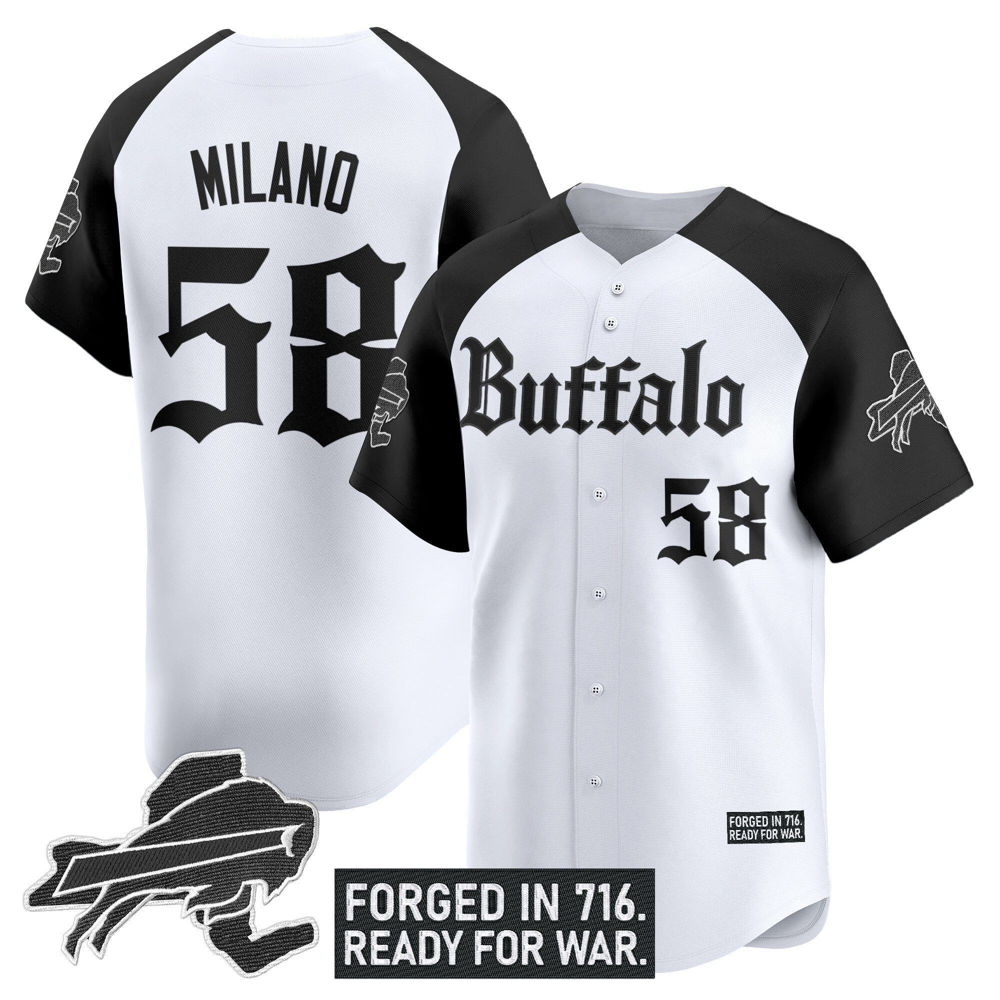 BUF 'Gothic Cold Front Edition' Vapor Baseball Jersey - Stitched