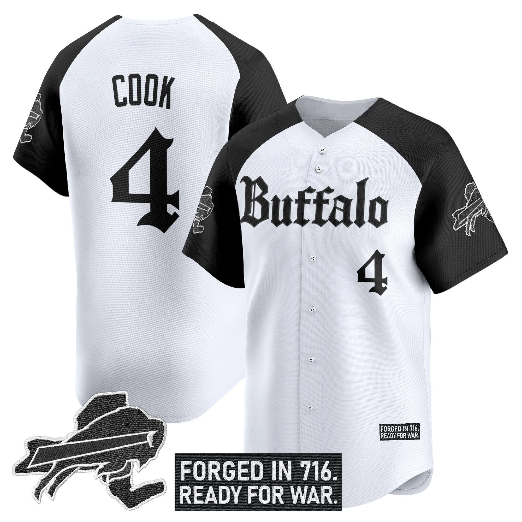 BUF 'Gothic Cold Front Edition' Vapor Baseball Jersey - Stitched