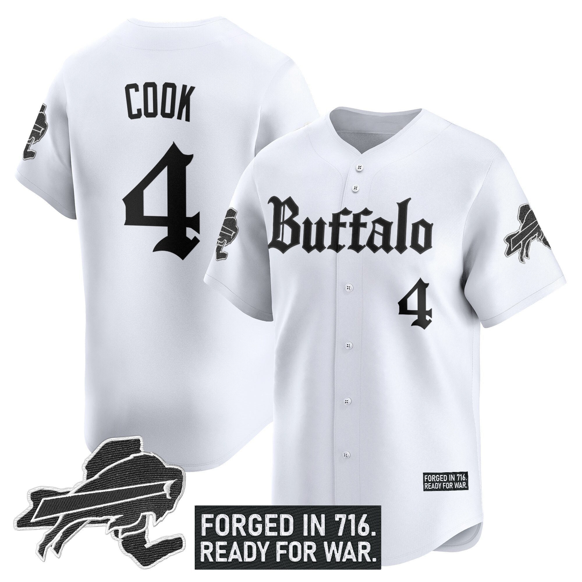 BUF 'Gothic Cold Front Edition' Vapor Baseball Jersey - Stitched