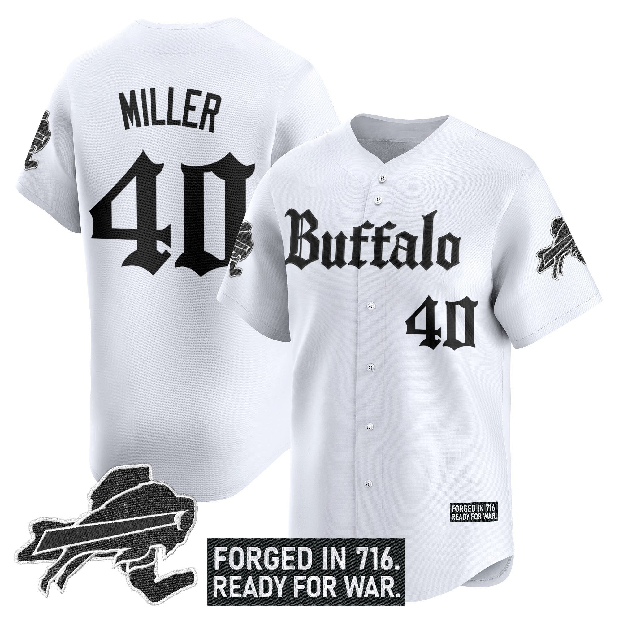 BUF 'Gothic Cold Front Edition' Vapor Baseball Jersey - Stitched