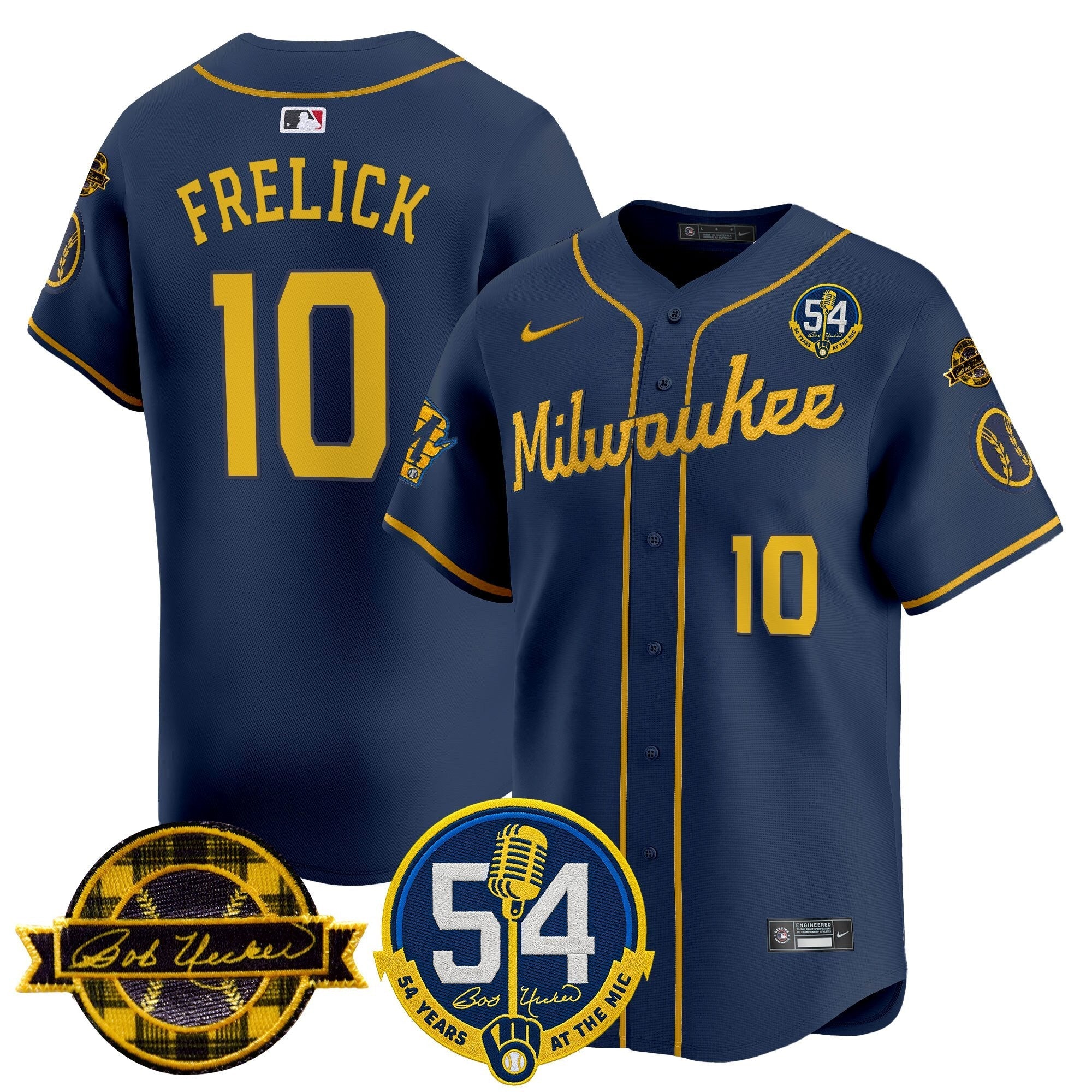 MIL 'Bob Uecker - 54 Seasons for Brewers' Limited Navy Jersey - Stitched