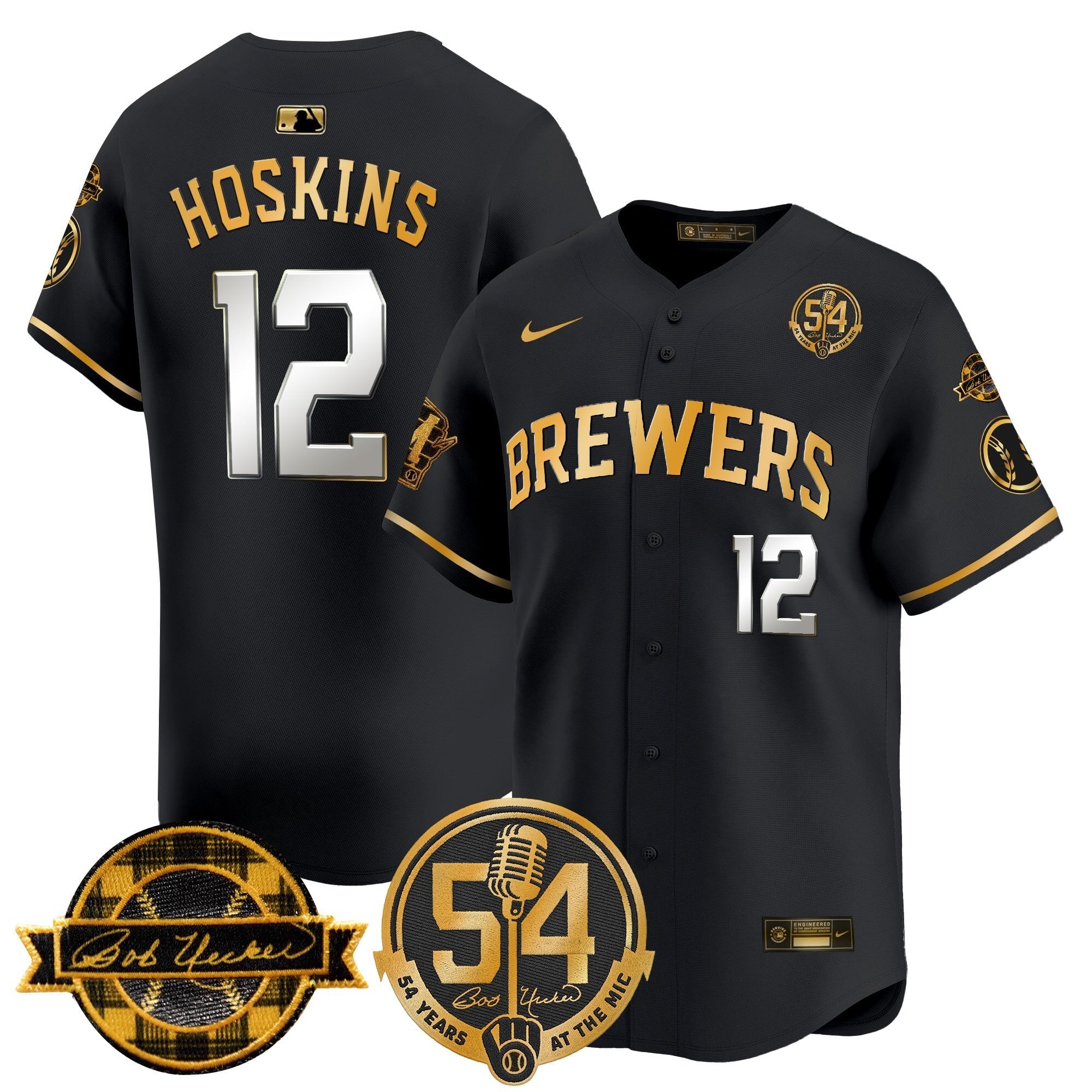 MIL 'Bob Uecker - 54 Seasons for Brewers' City Connect Jersey - Stitched