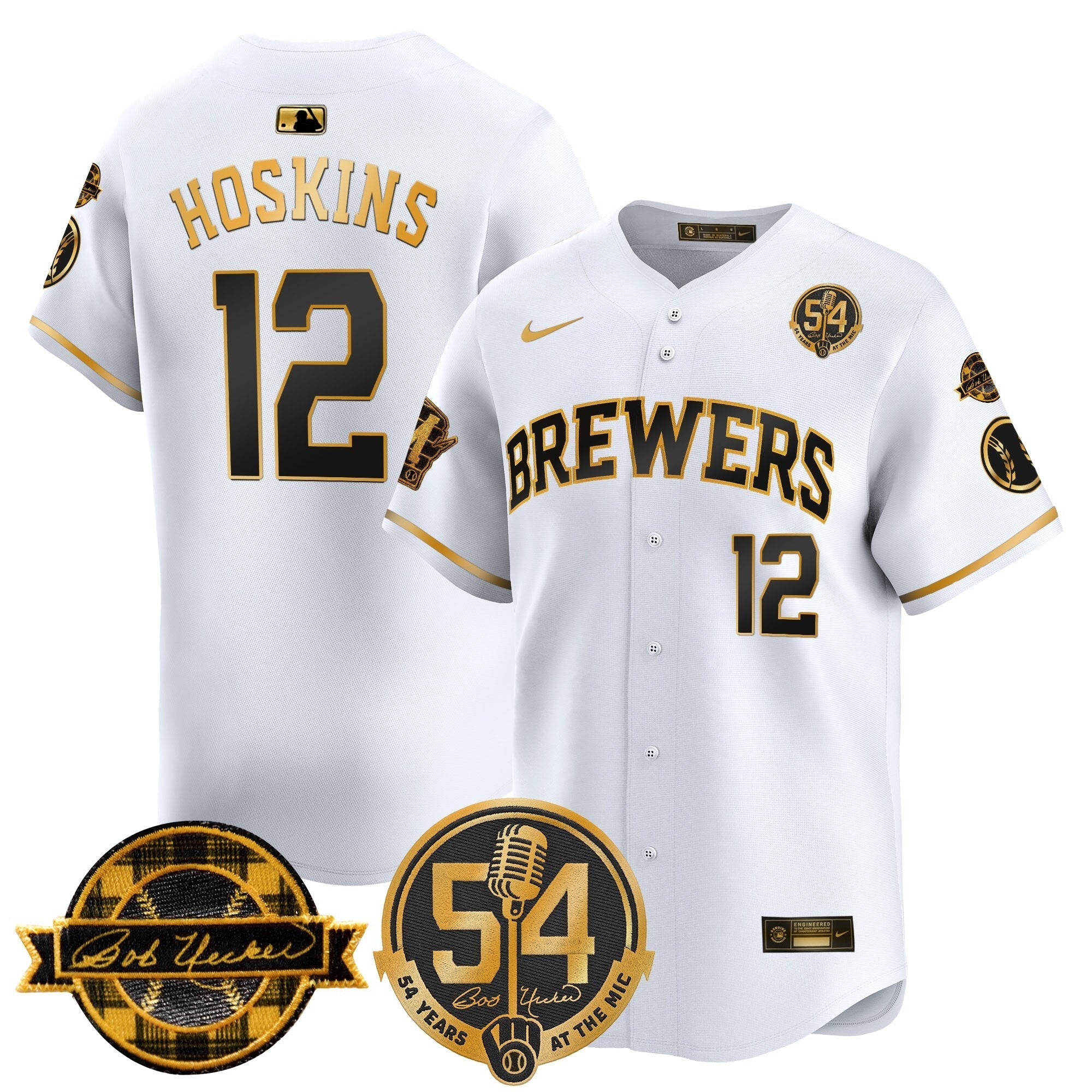 MIL 'Bob Uecker - 54 Seasons for Brewers' City Connect Jersey - Stitched