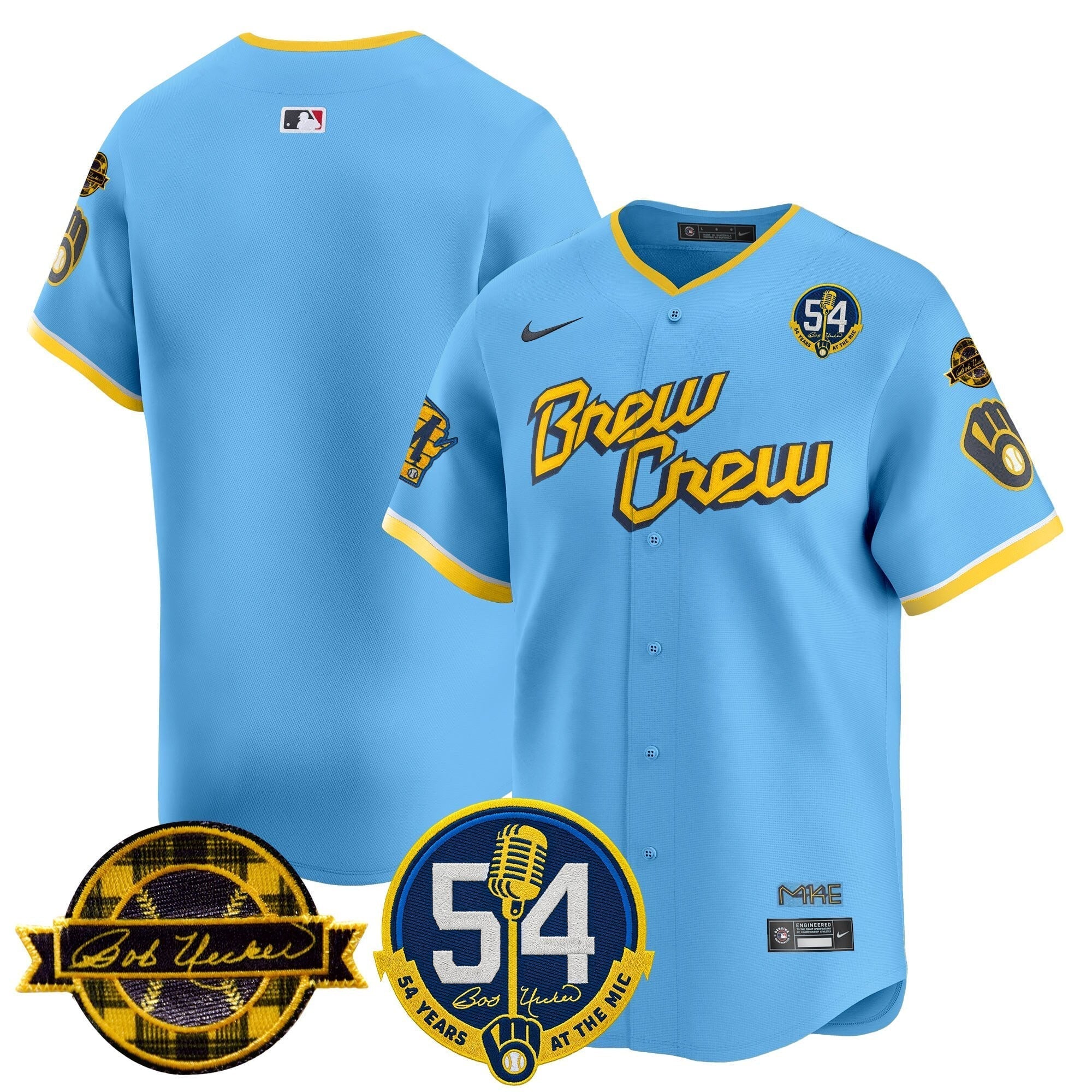 MIL 'Bob Uecker - 54 Seasons for Brewers' Vapor Premier Limited Jersey - Stitched