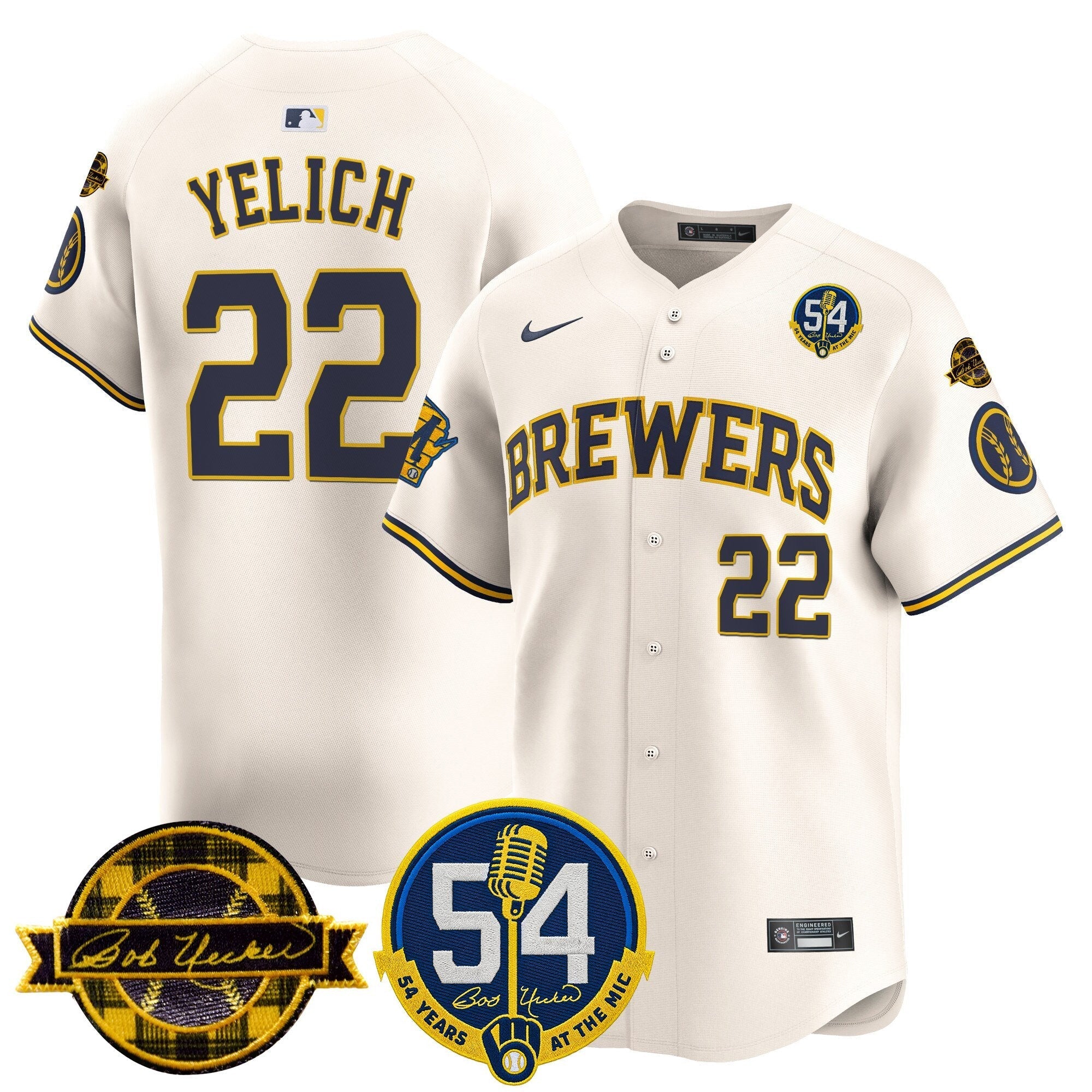 MIL 'Bob Uecker - 54 Seasons for Brewers' Vapor Premier Limited Jersey - Stitched