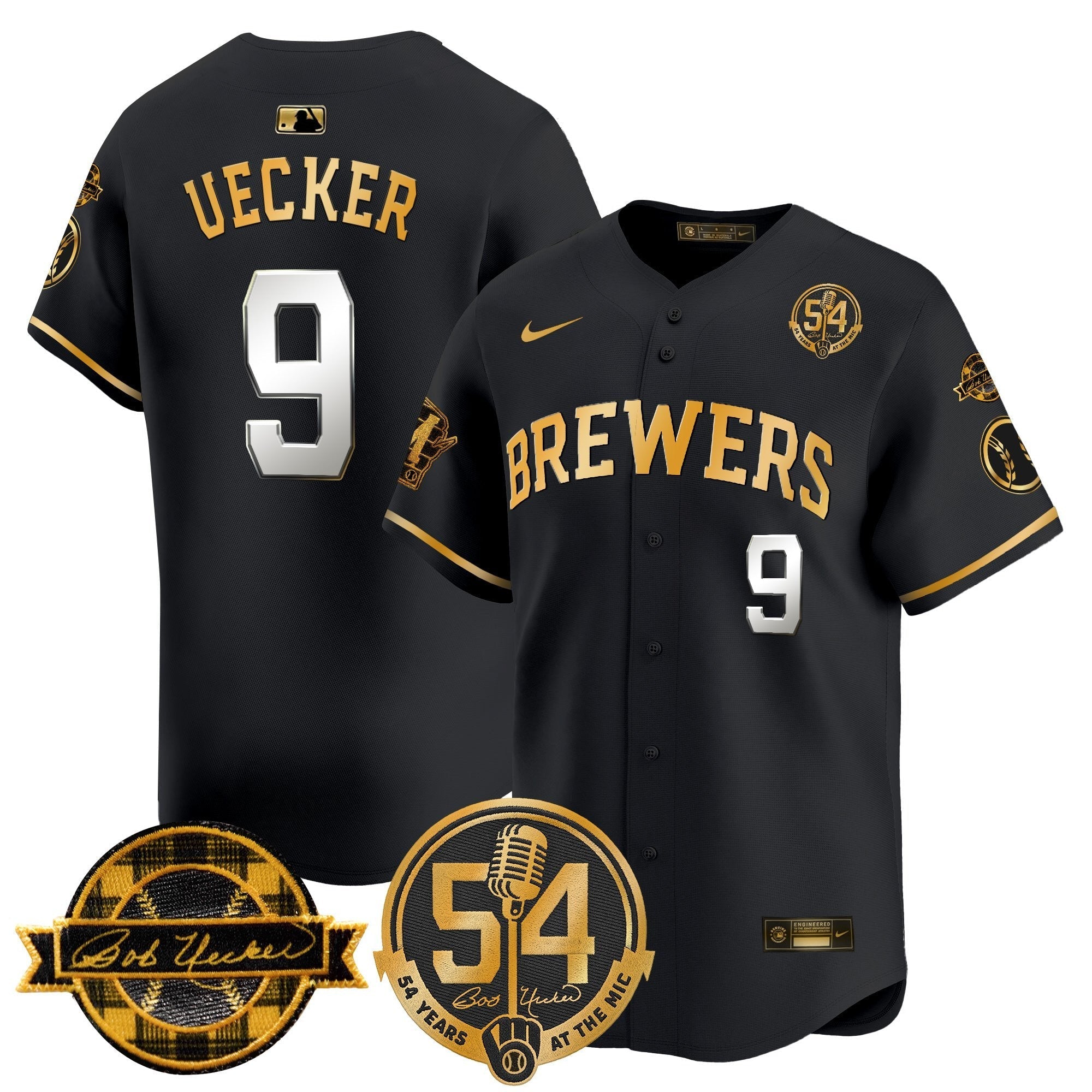 MIL 'Bob Uecker - 54 Seasons for Brewers' City Connect Jersey - Stitched