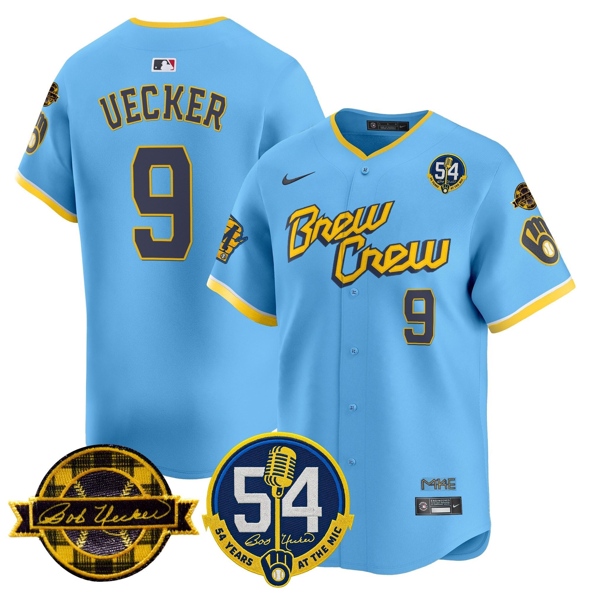 MIL 'Bob Uecker - 54 Seasons for Brewers' Vapor Premier Limited Jersey - Stitched