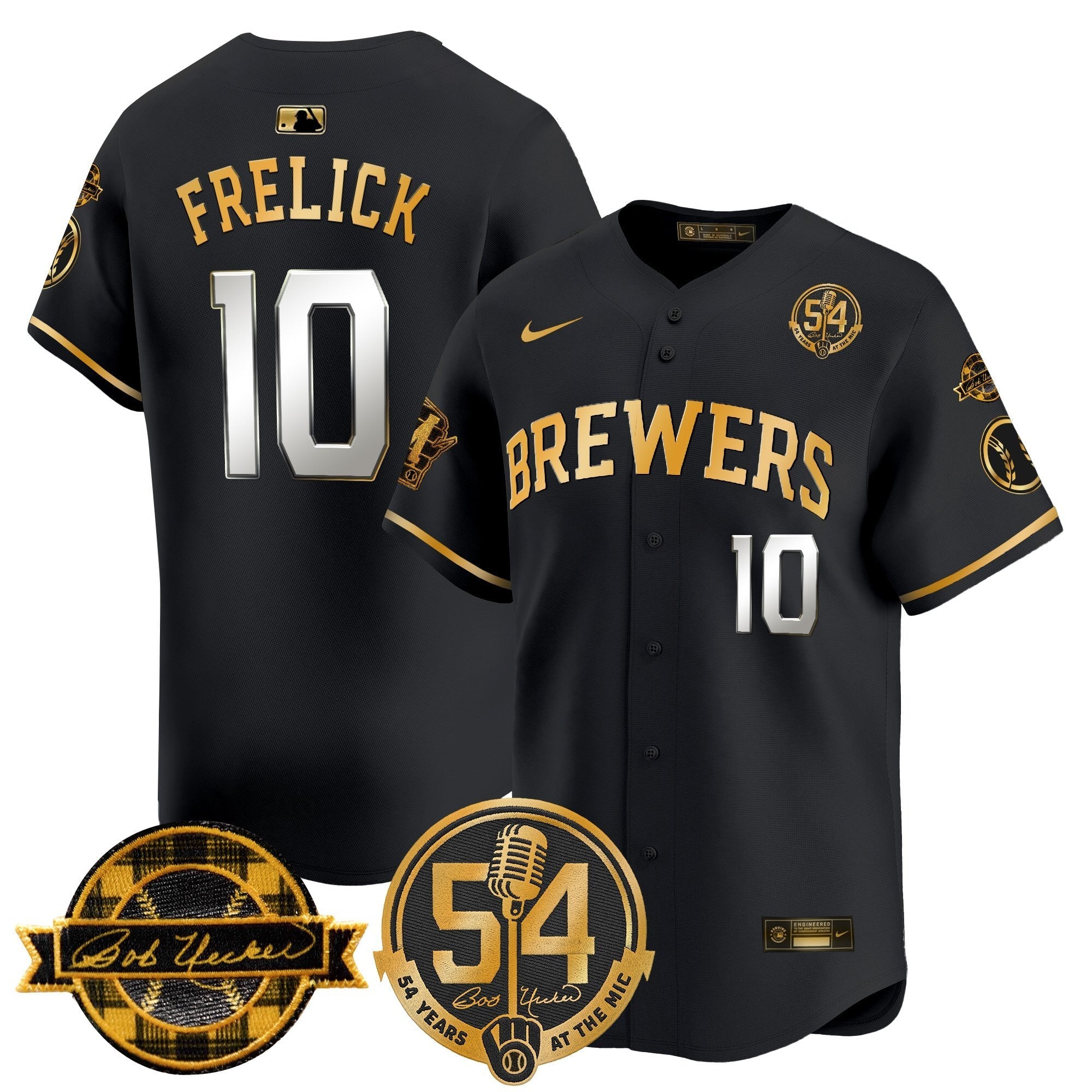 MIL 'Bob Uecker - 54 Seasons for Brewers' City Connect Jersey - Stitched
