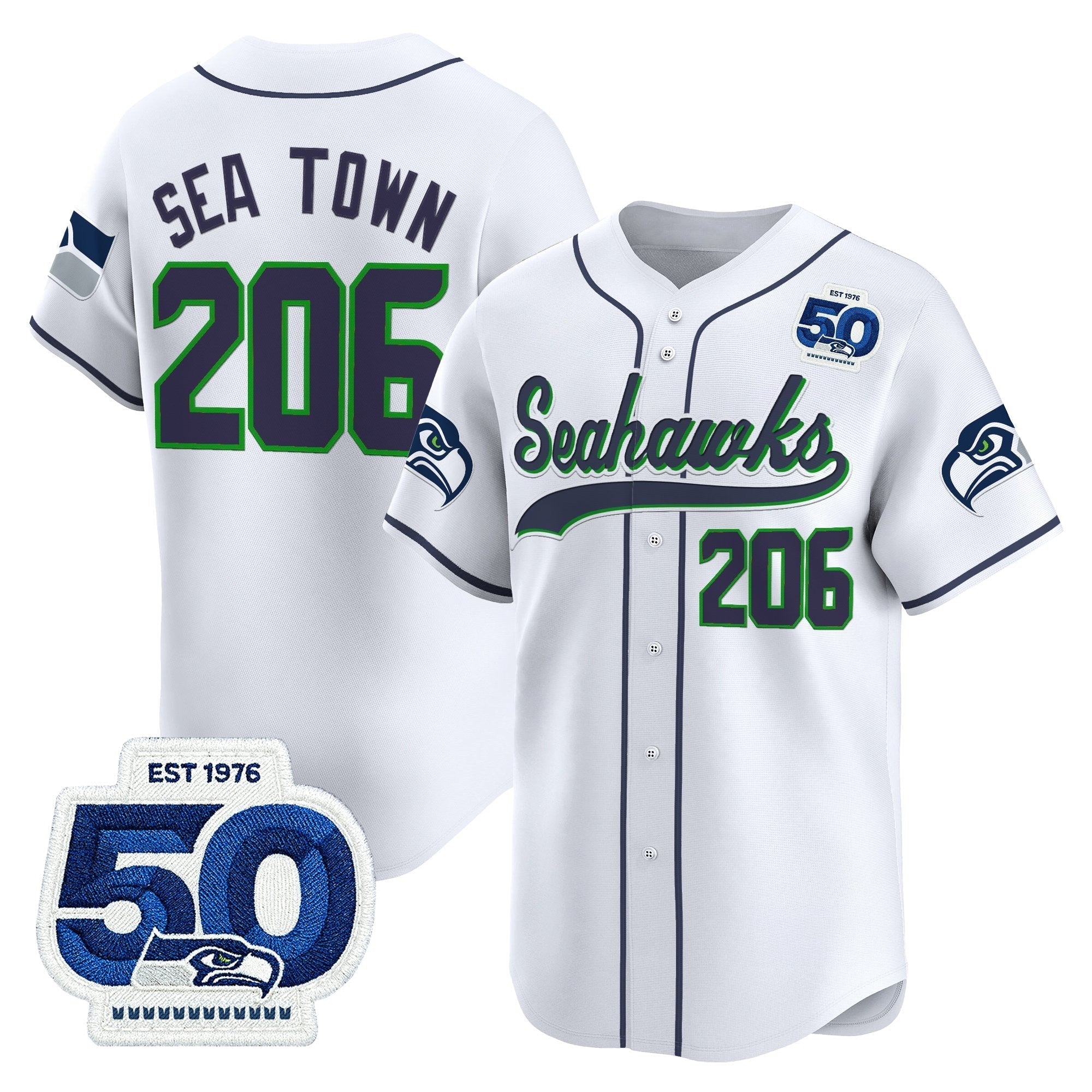 SEA 50th Anniversary Vapor Baseball Jersey - Stitched