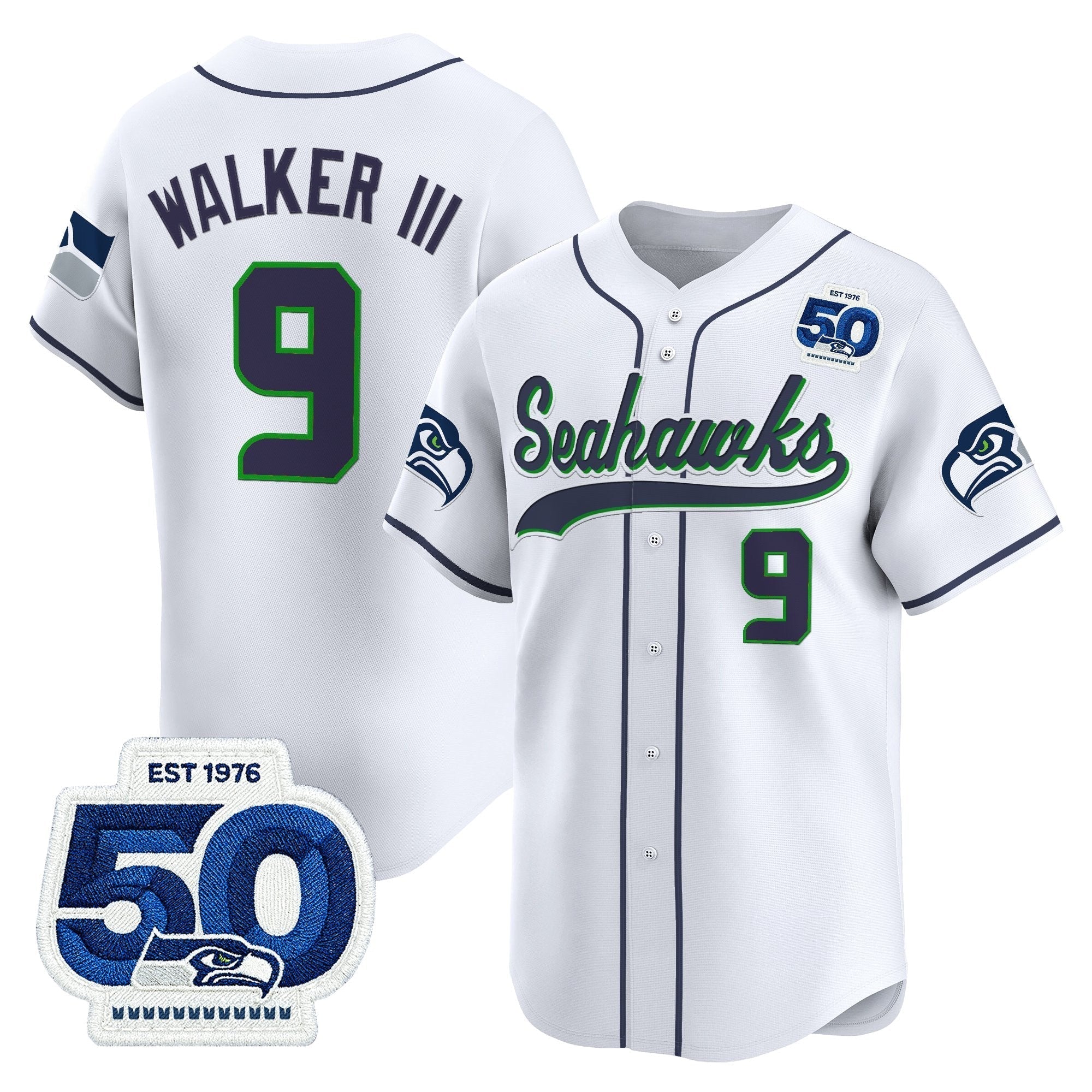 SEA 50th Anniversary Vapor Baseball Jersey - Stitched