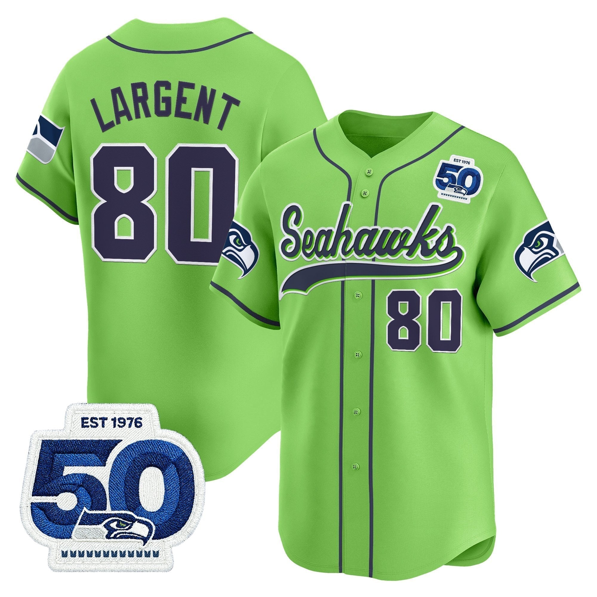 SEA 50th Anniversary Vapor Baseball Jersey - Stitched