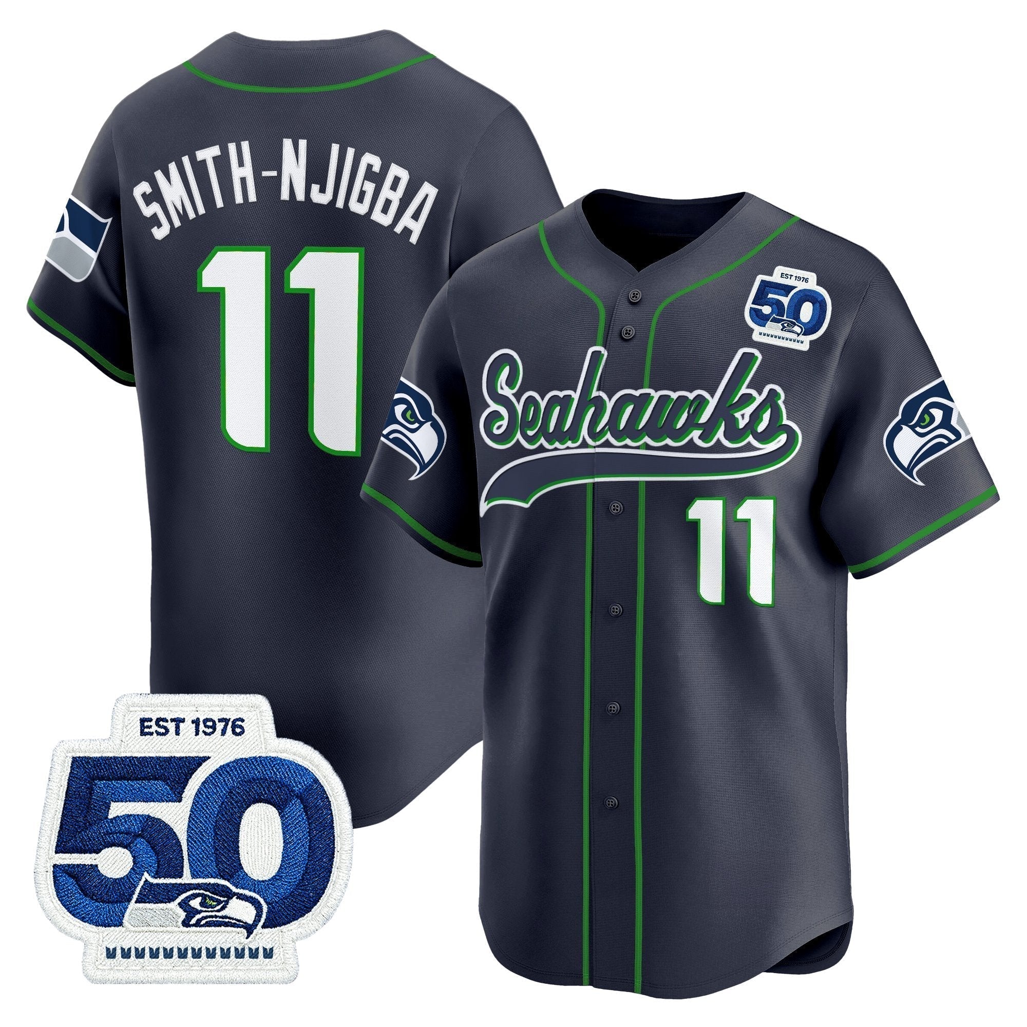 SEA 50th Anniversary Vapor Baseball Jersey - Stitched
