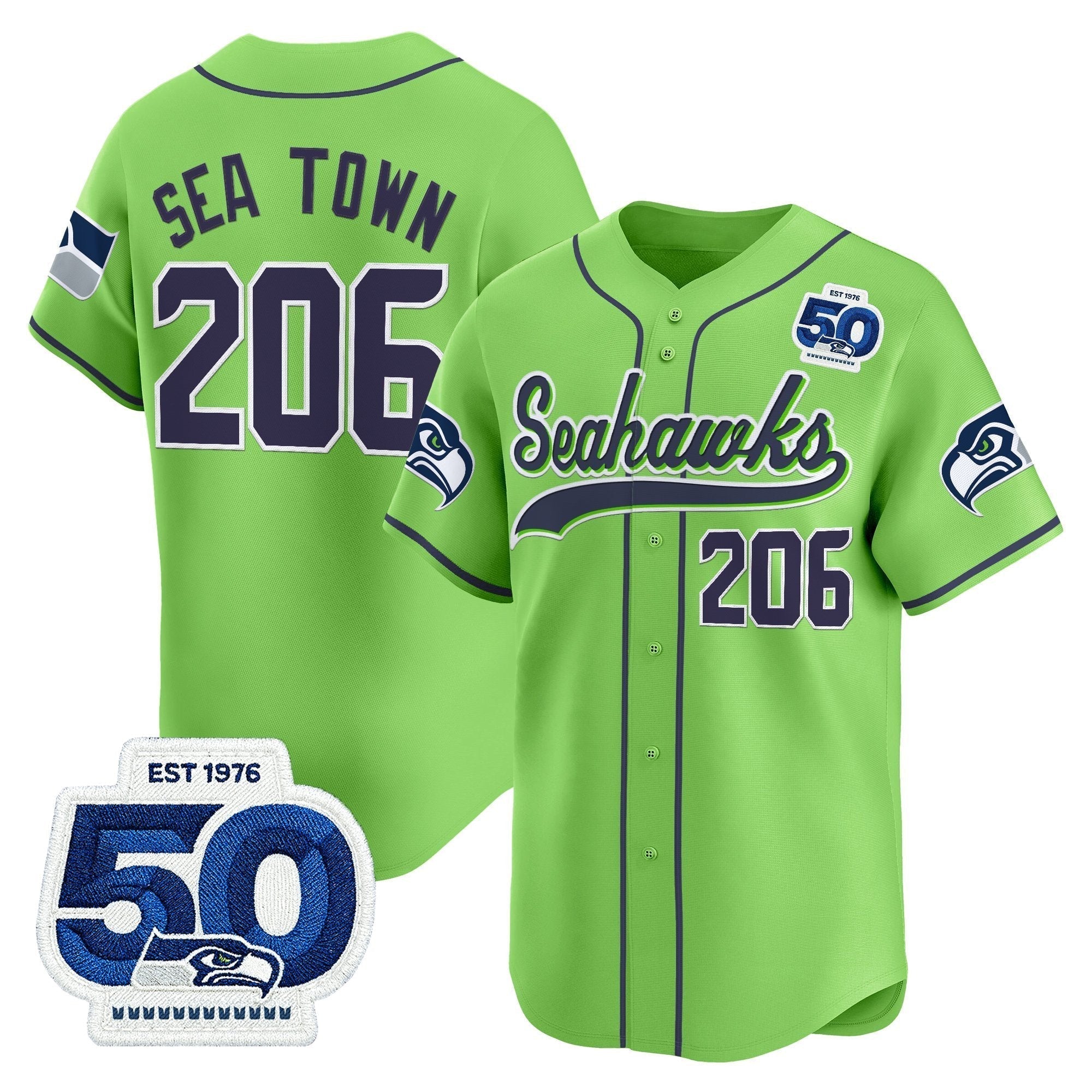 SEA 50th Anniversary Vapor Baseball Jersey - Stitched