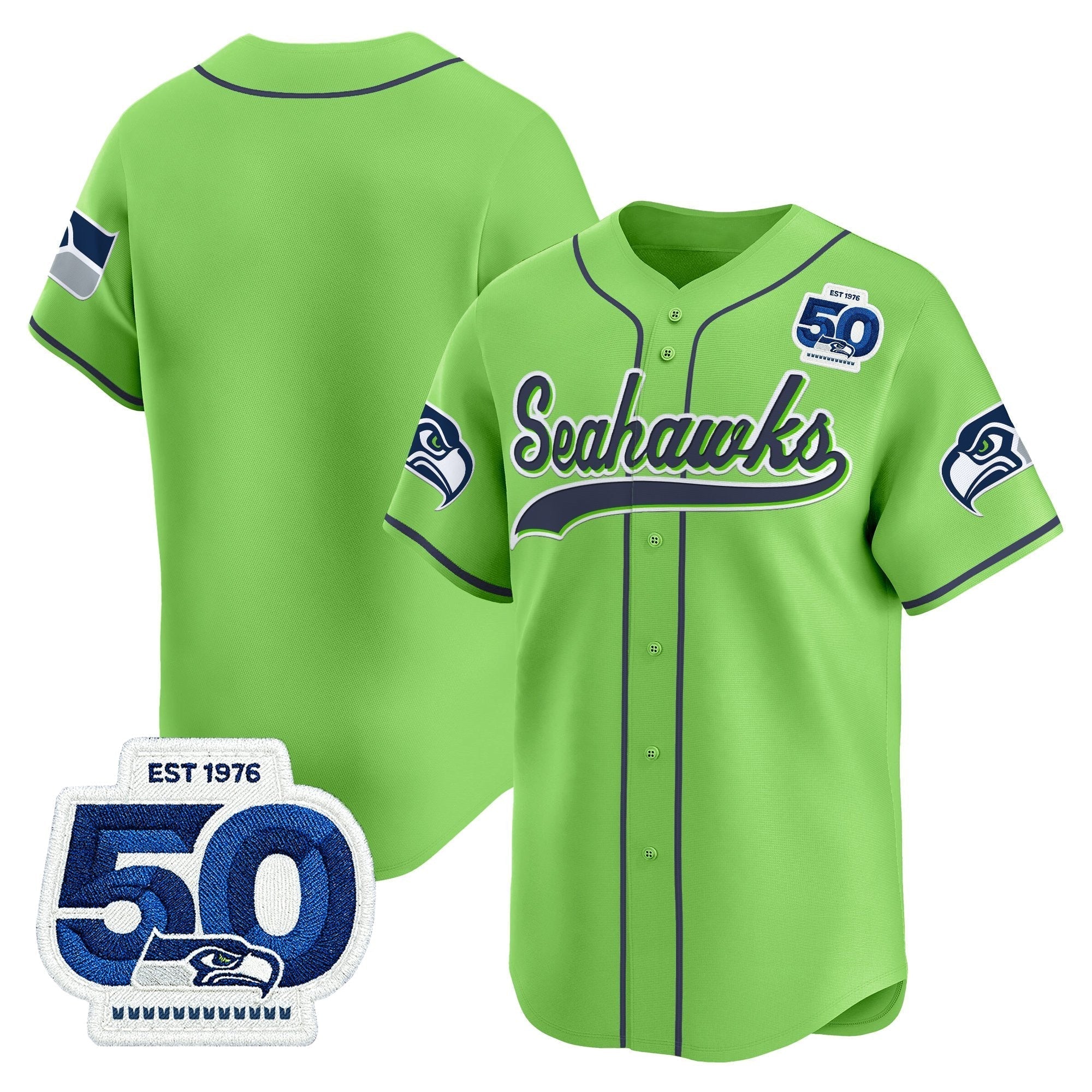SEA 50th Anniversary Vapor Baseball Jersey - Stitched