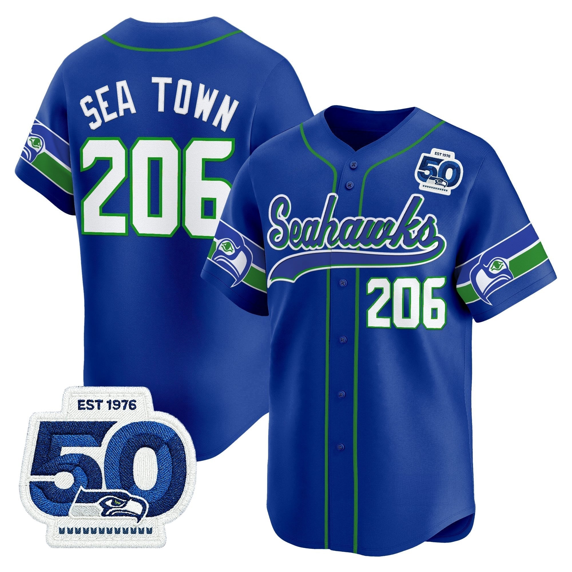SEA 50th Anniversary Vapor Baseball Jersey - Stitched