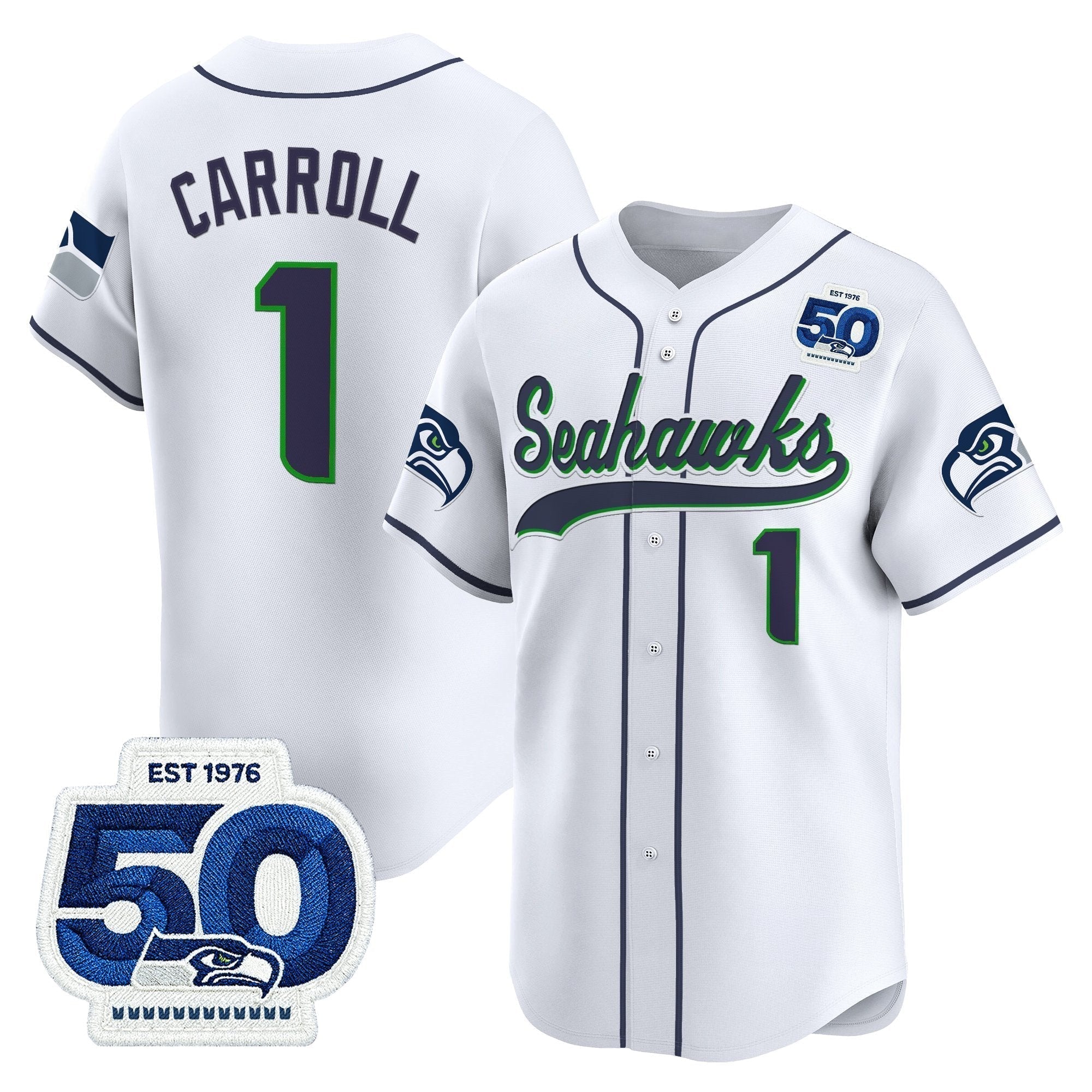 SEA 50th Anniversary Vapor Baseball Jersey - Stitched