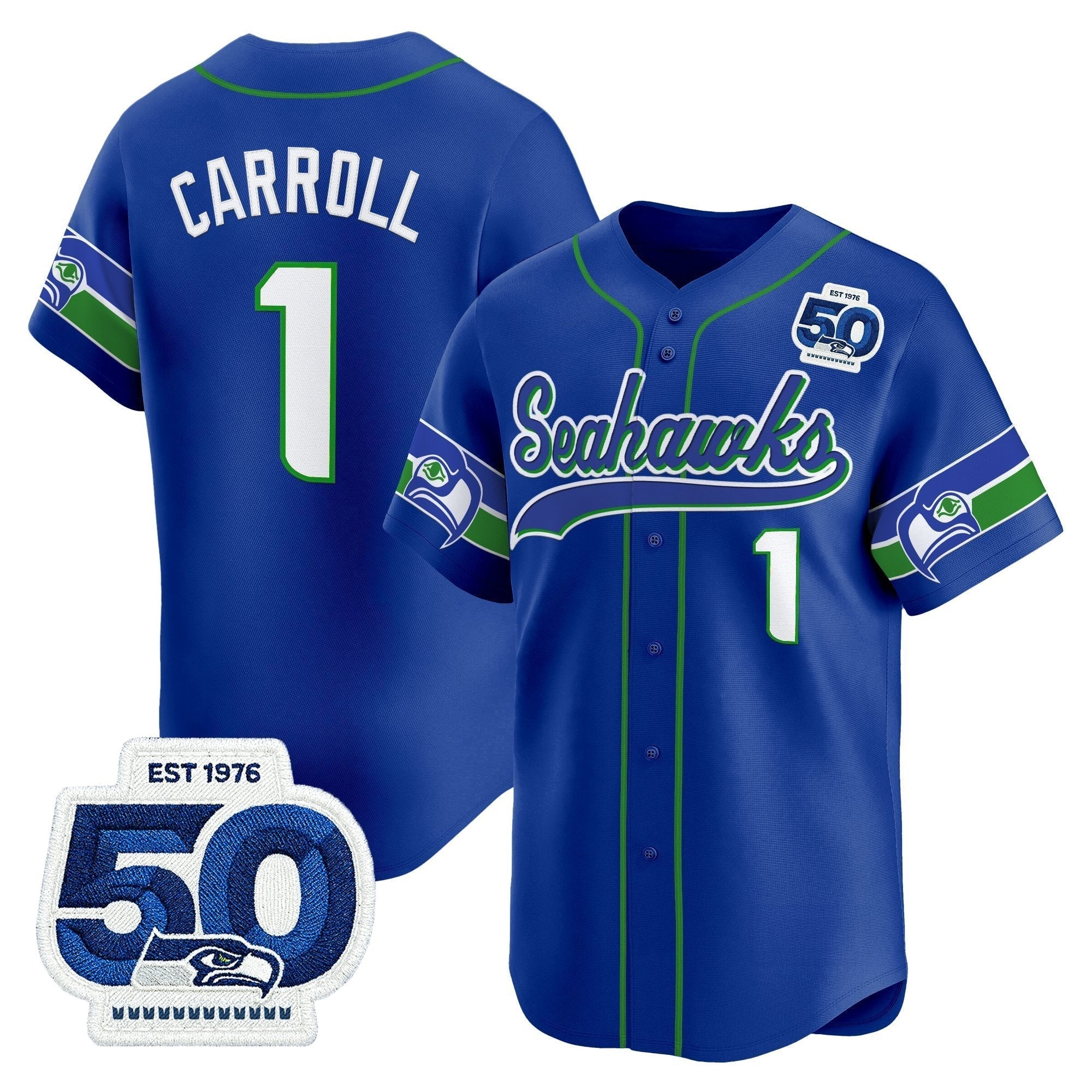 SEA 50th Anniversary Vapor Baseball Jersey - Stitched