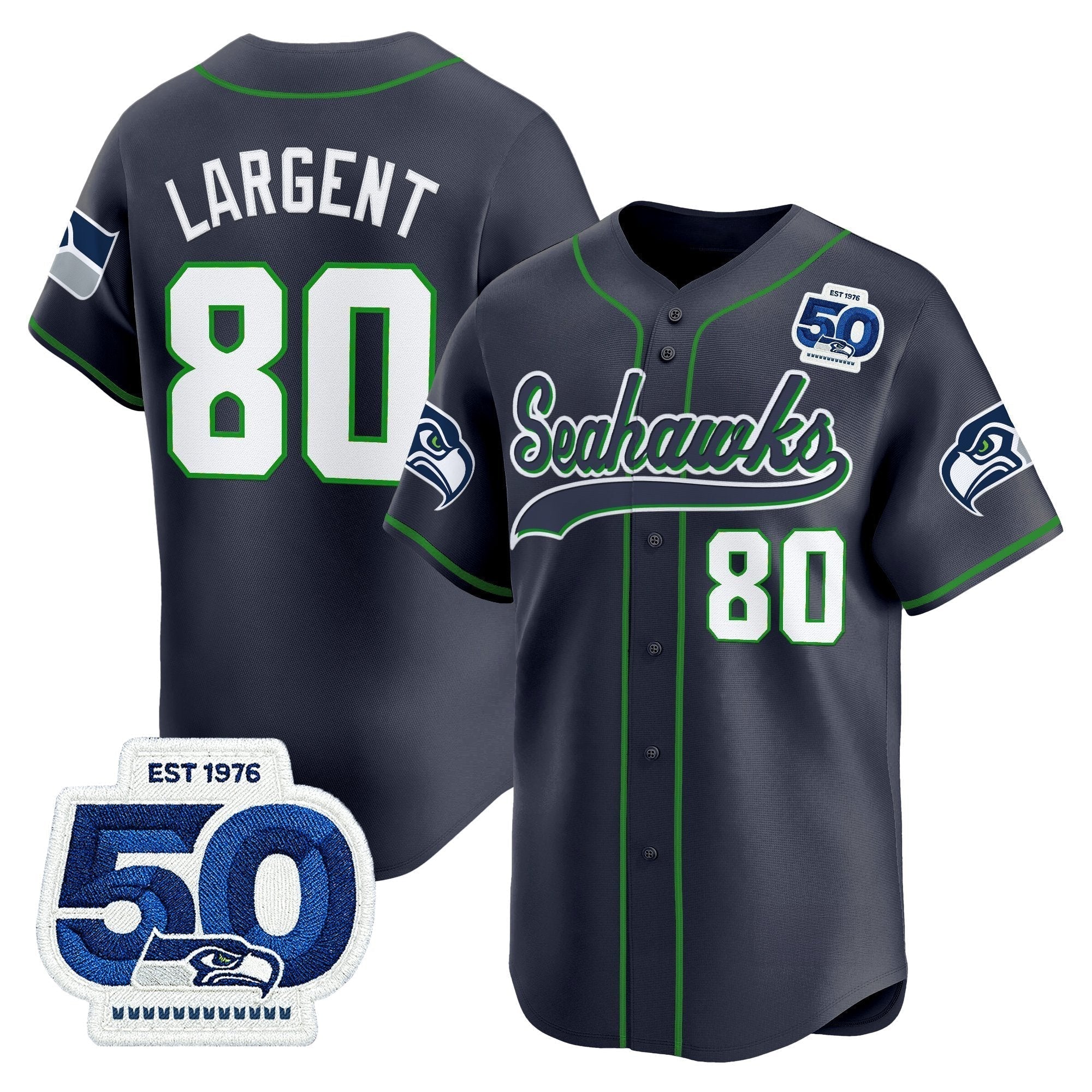 SEA 50th Anniversary Vapor Baseball Jersey - Stitched