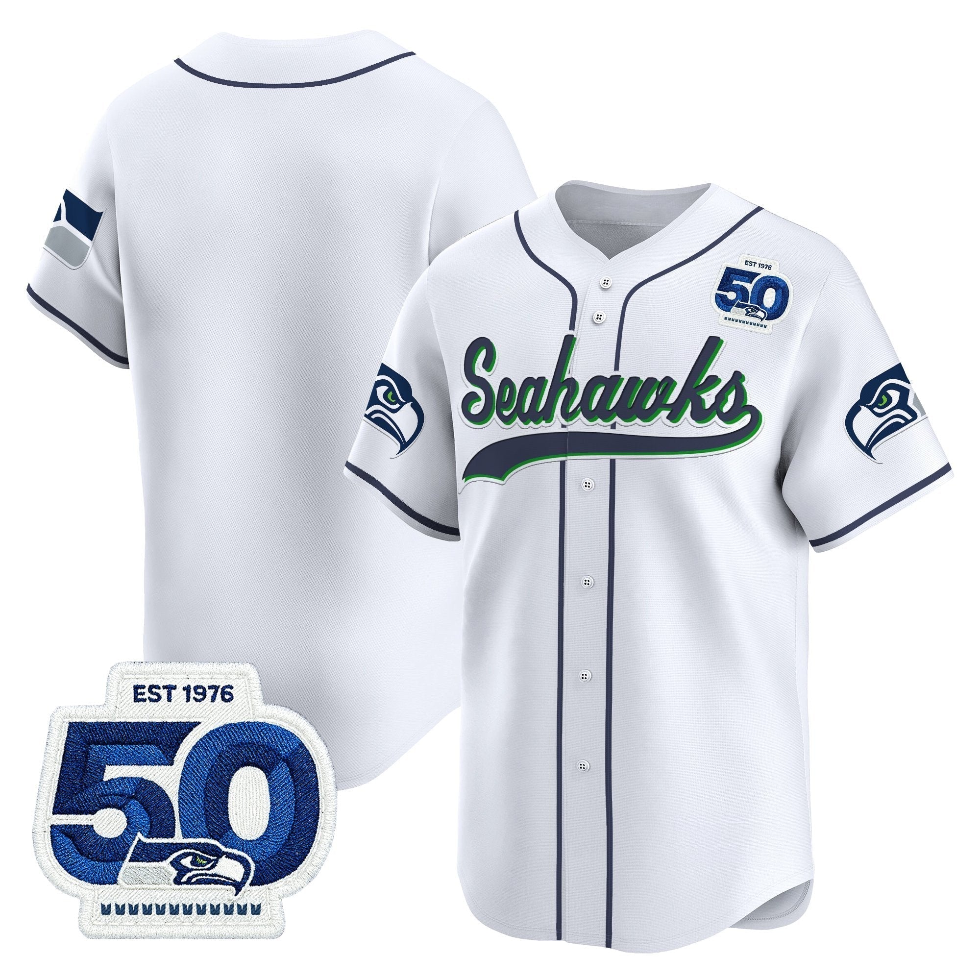 SEA 50th Anniversary Vapor Baseball Jersey - Stitched