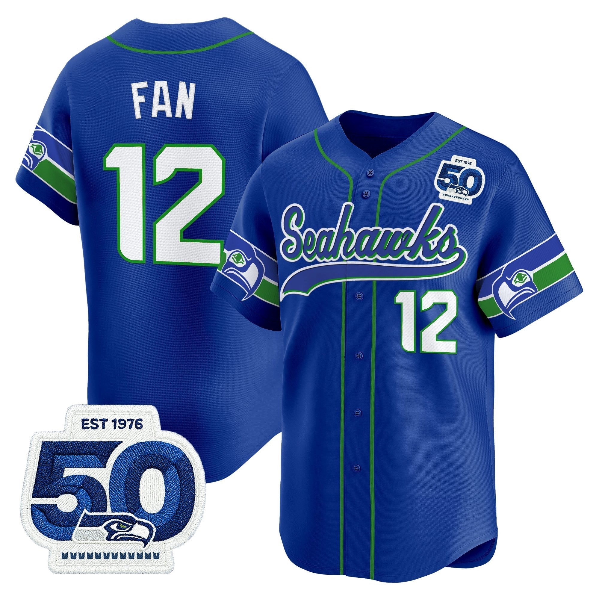 SEA 50th Anniversary Vapor Baseball Jersey - Stitched