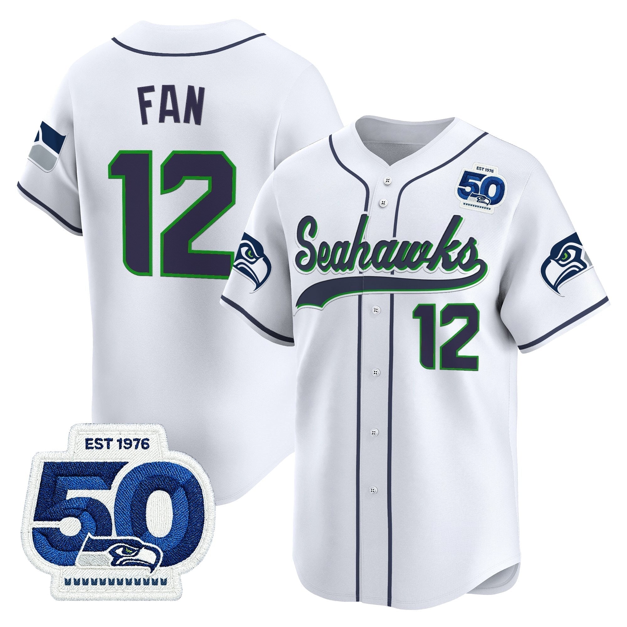 SEA 50th Anniversary Vapor Baseball Jersey - Stitched