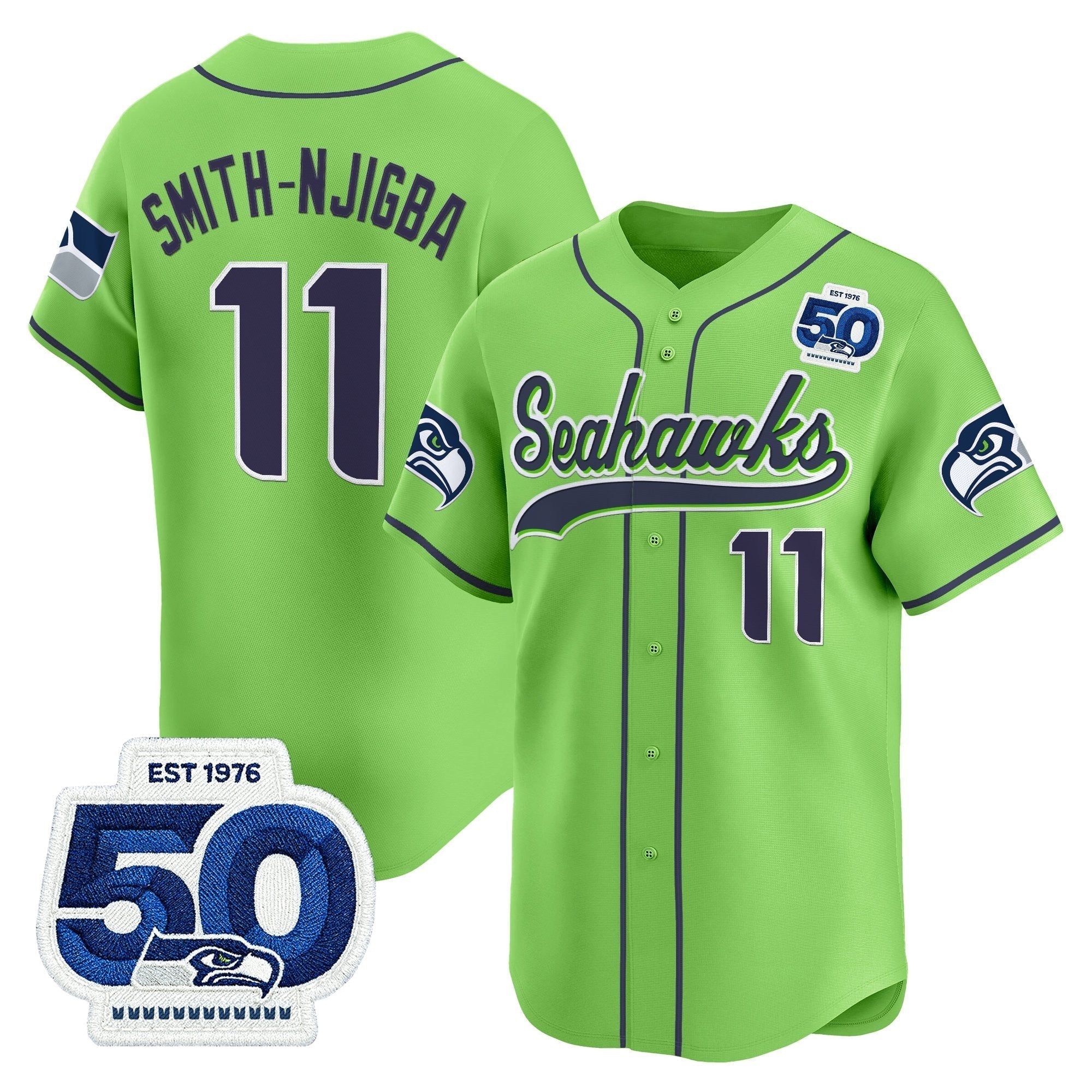 SEA 50th Anniversary Vapor Baseball Jersey - Stitched