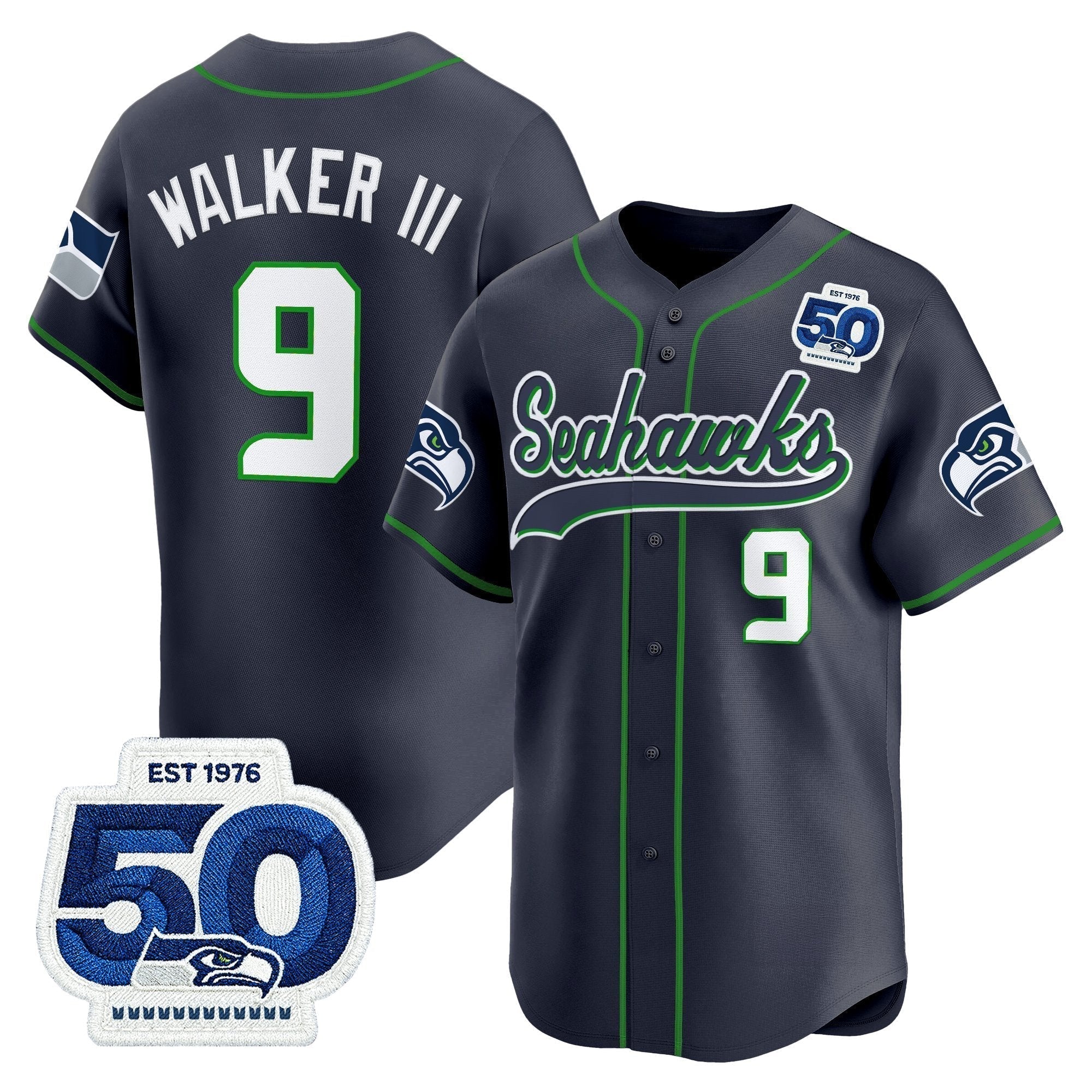 SEA 50th Anniversary Vapor Baseball Jersey - Stitched
