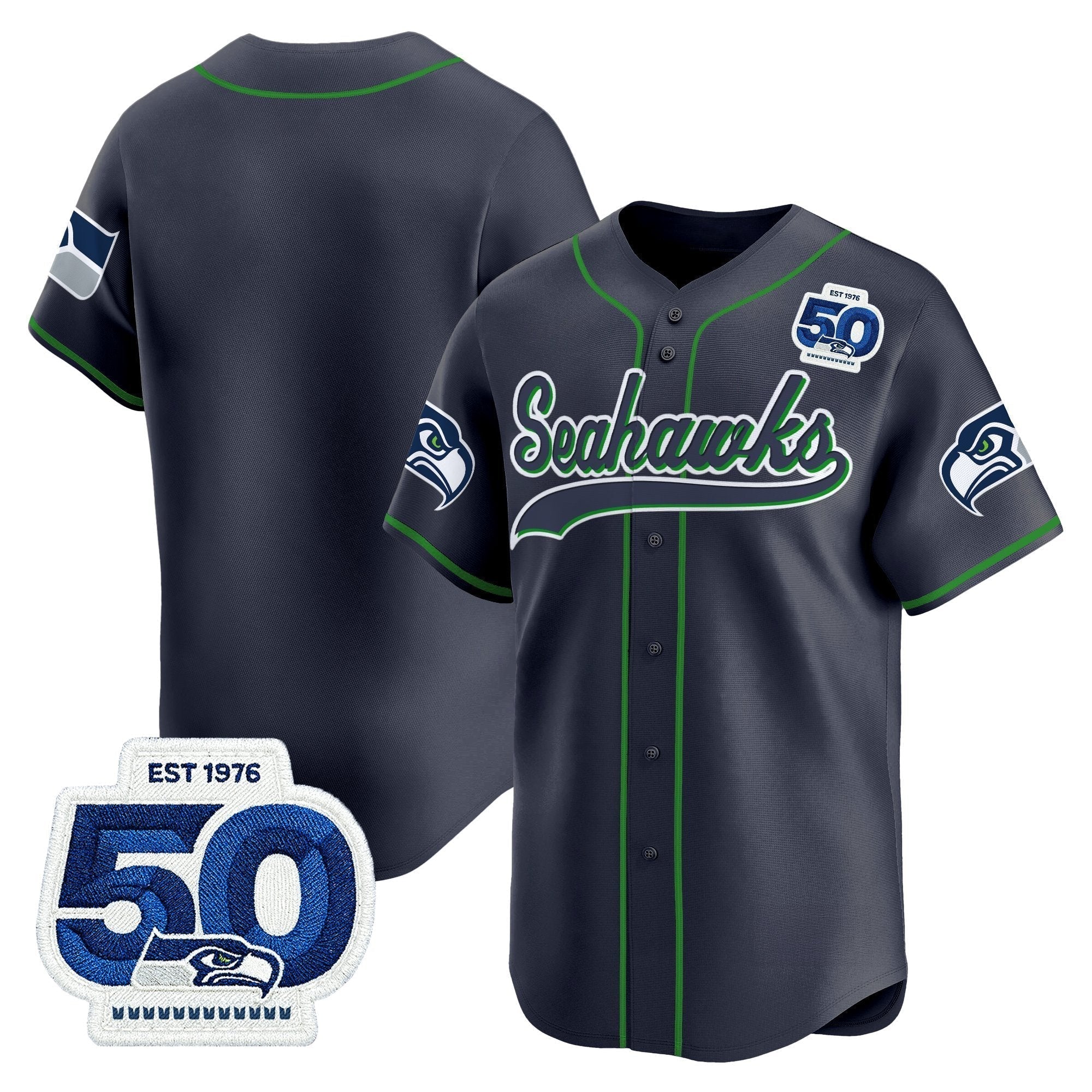 SEA 50th Anniversary Vapor Baseball Jersey - Stitched