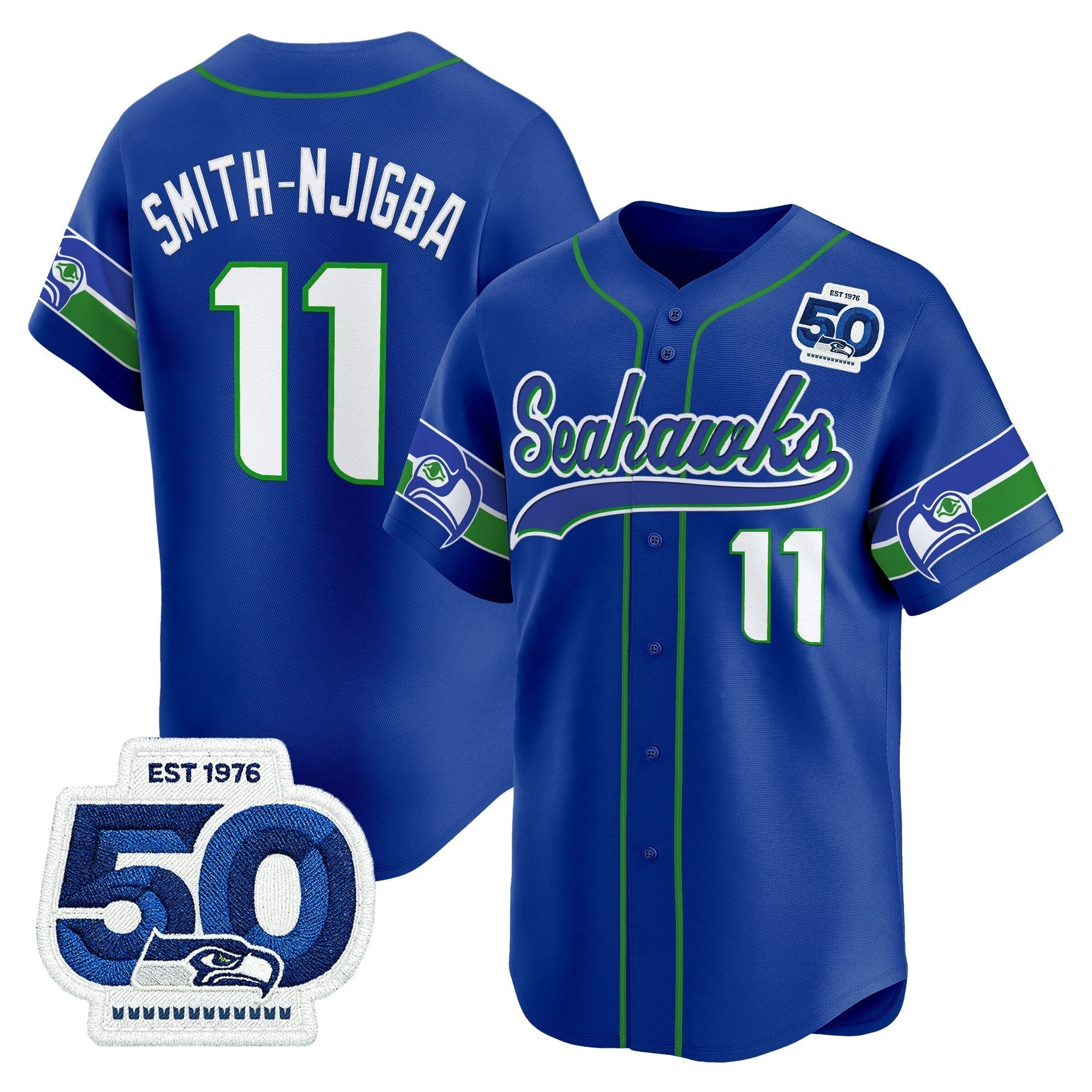 SEA 50th Anniversary Vapor Baseball Jersey - Stitched
