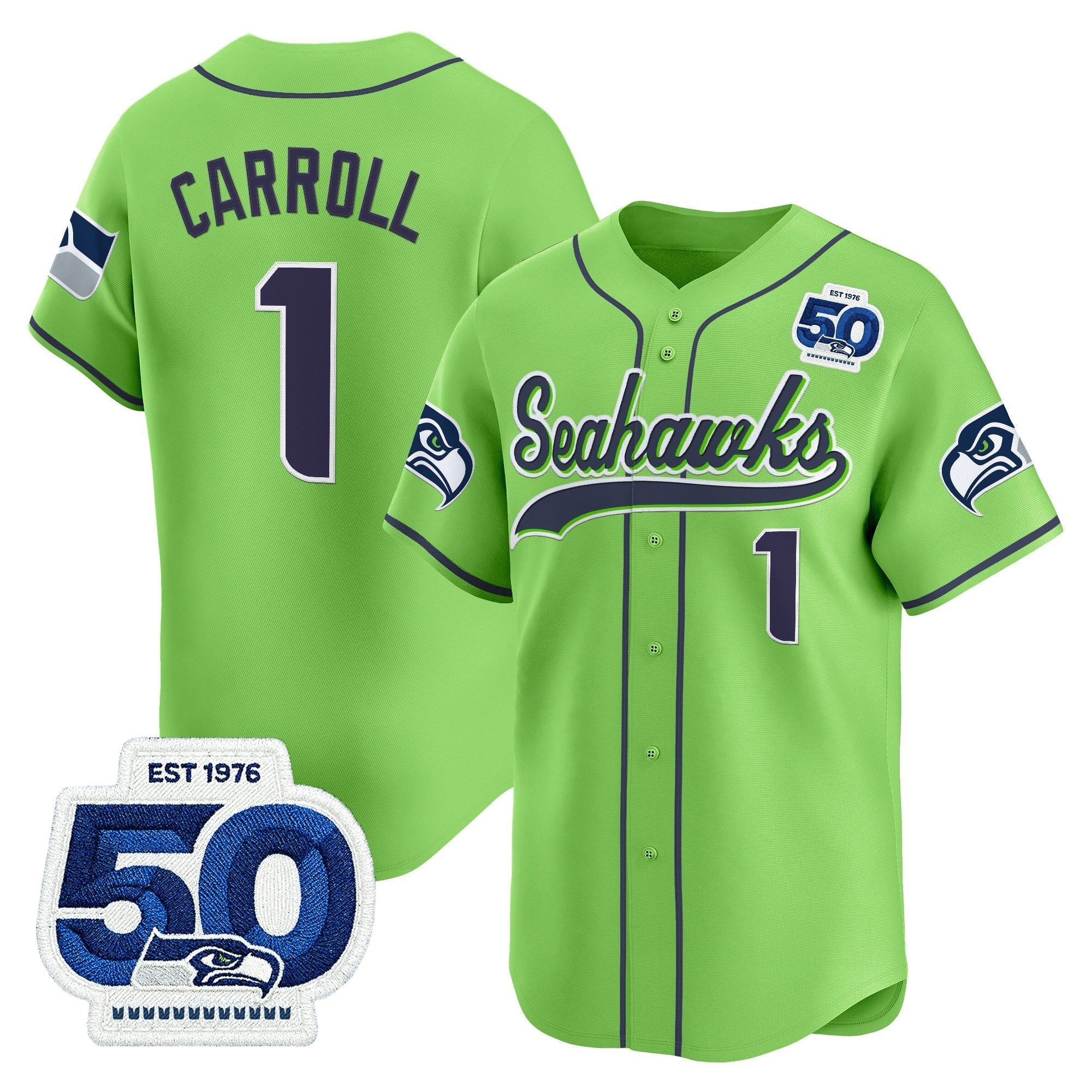 SEA 50th Anniversary Vapor Baseball Jersey - Stitched