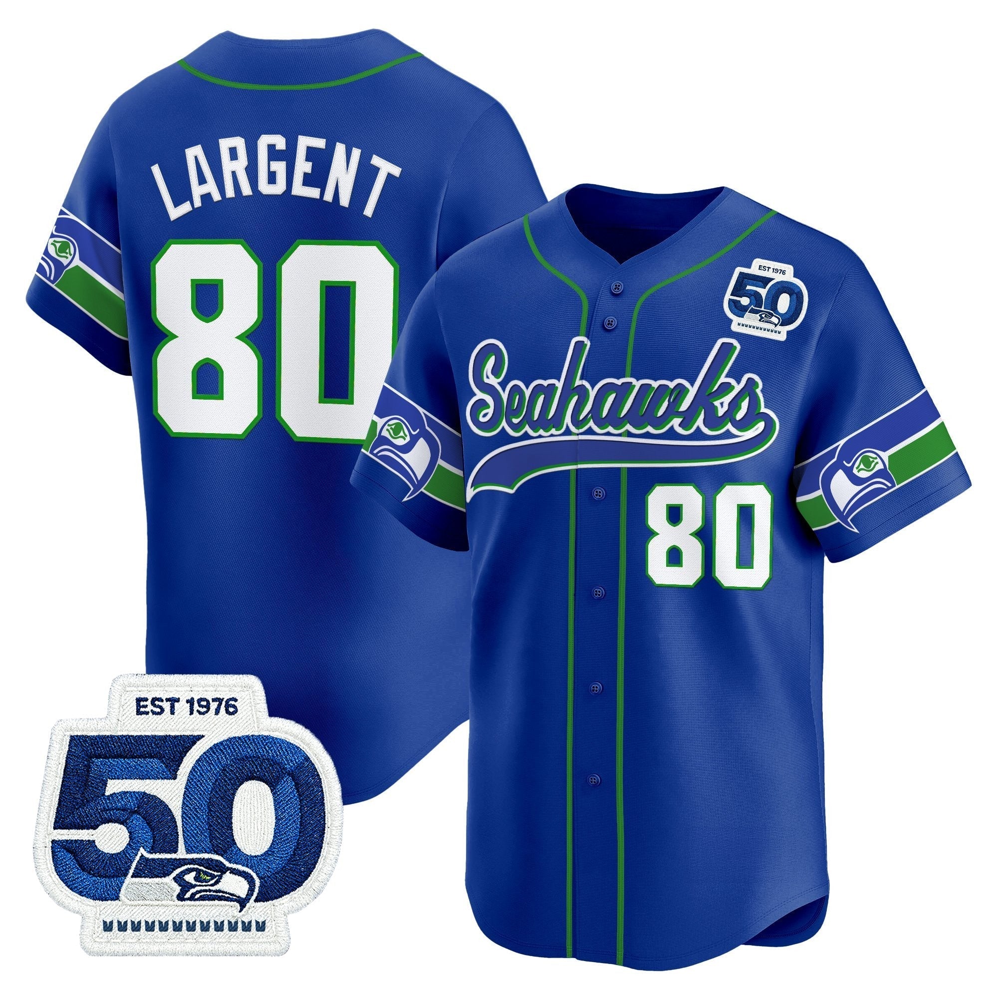 SEA 50th Anniversary Vapor Baseball Jersey - Stitched