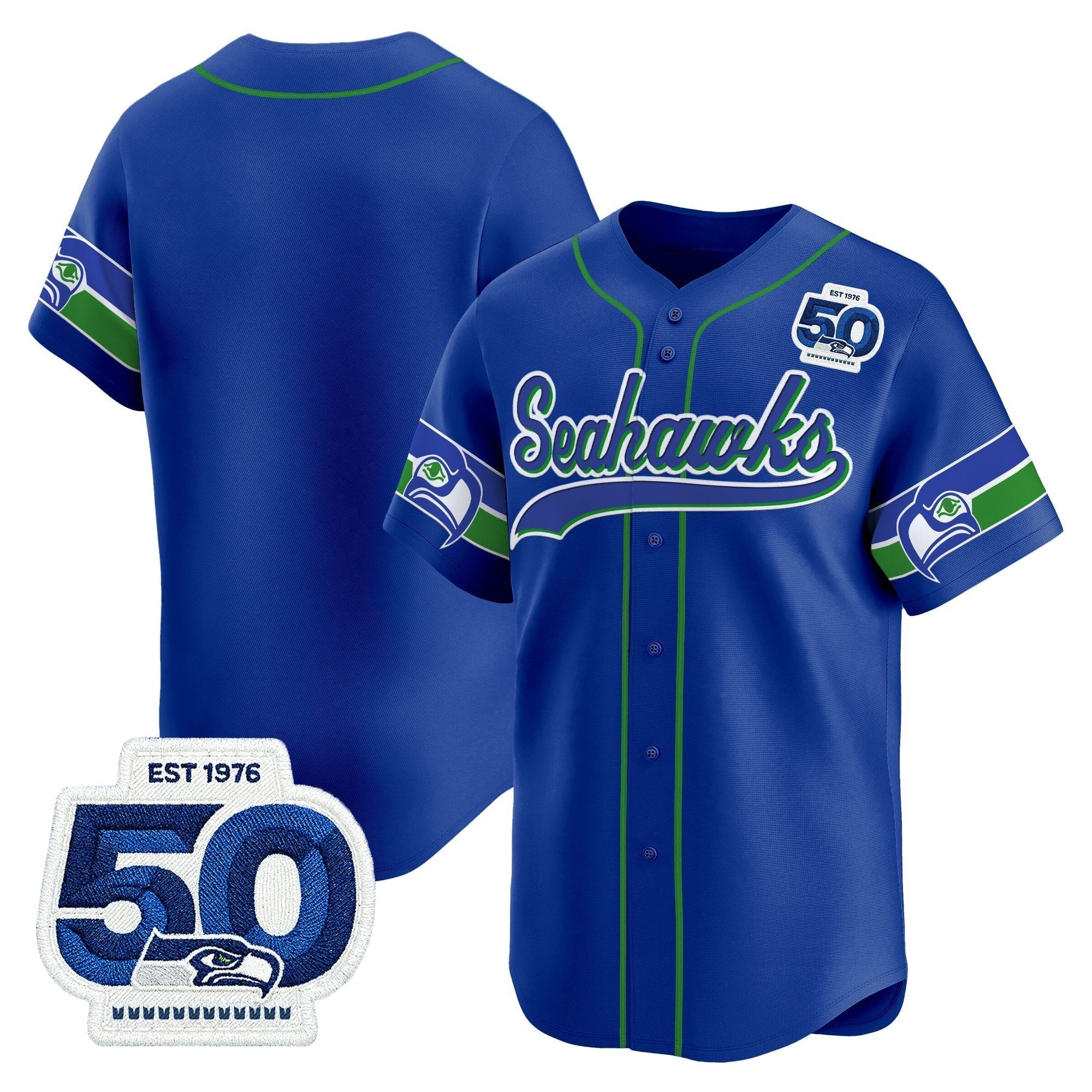 SEA 50th Anniversary Vapor Baseball Jersey - Stitched