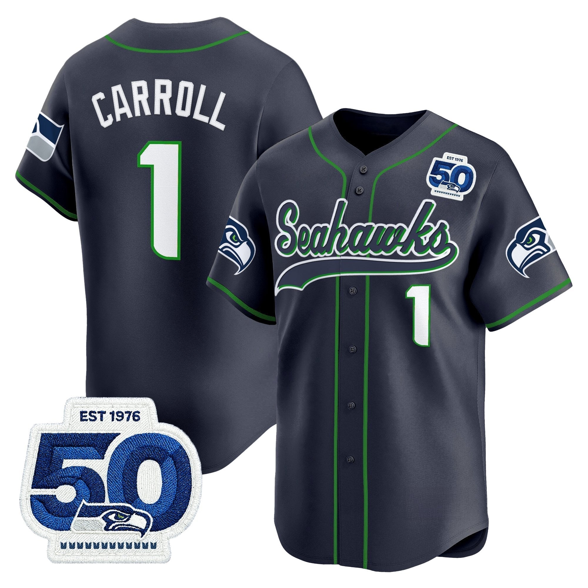 SEA 50th Anniversary Vapor Baseball Jersey - Stitched