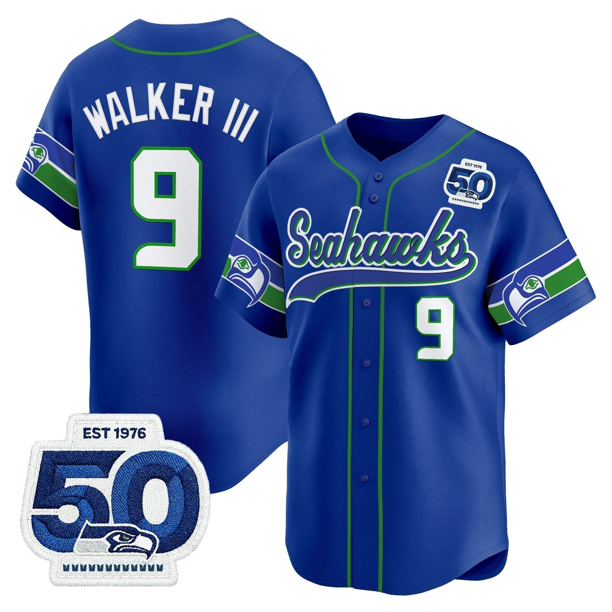 SEA 50th Anniversary Vapor Baseball Jersey - Stitched