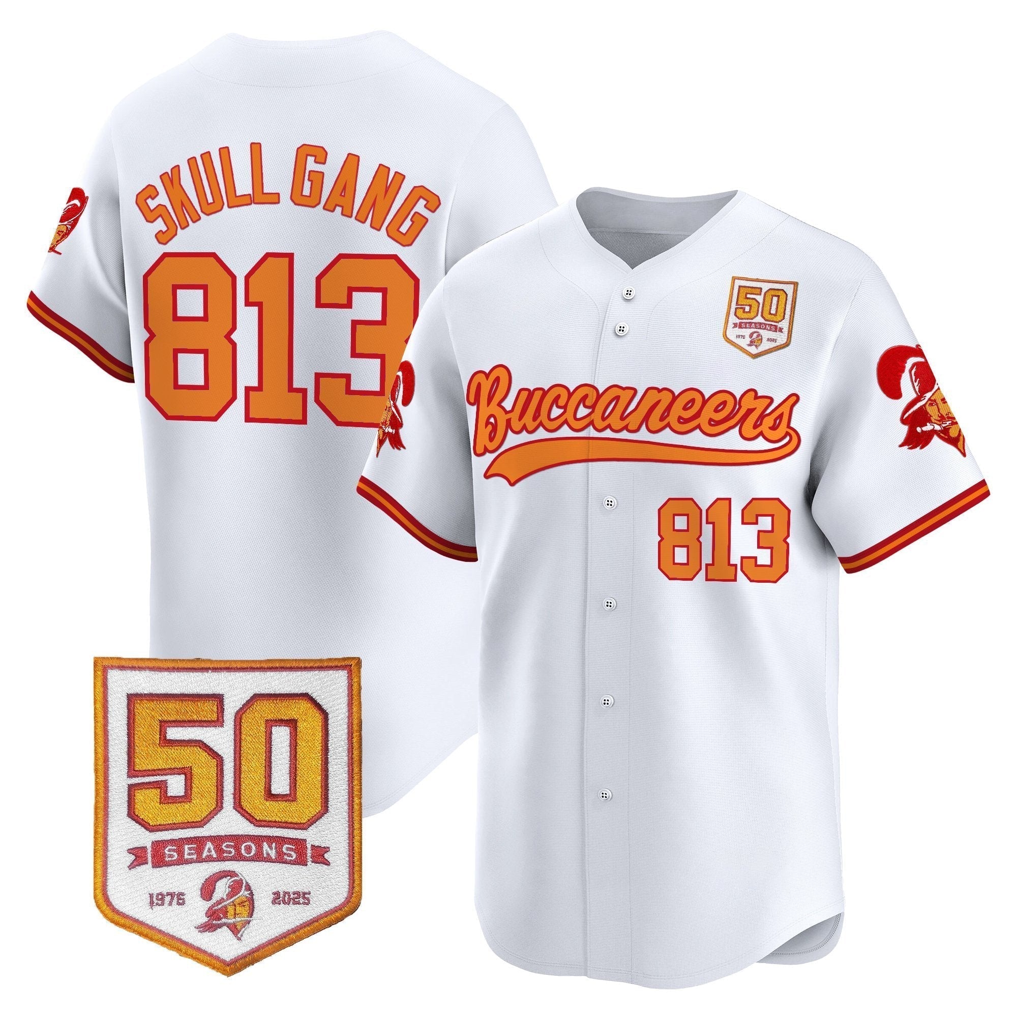 TB 50th Season Patch Vapor Baseball Jersey - Stitched