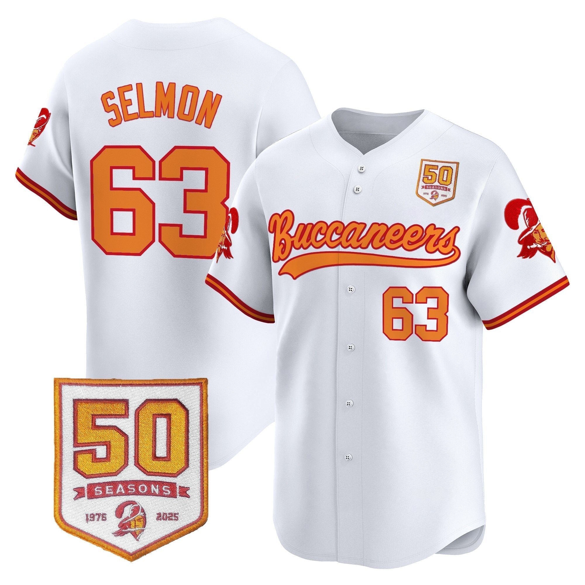 TB 50th Season Patch Vapor Baseball Jersey - Stitched