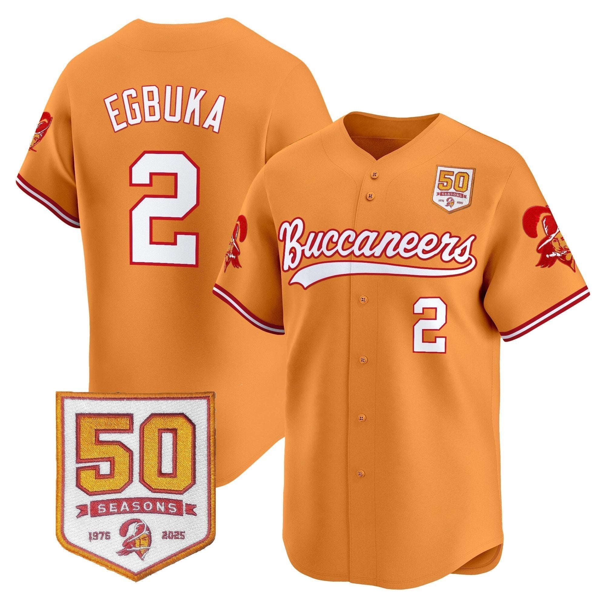TB 50th Season Patch Vapor Baseball Jersey - Stitched