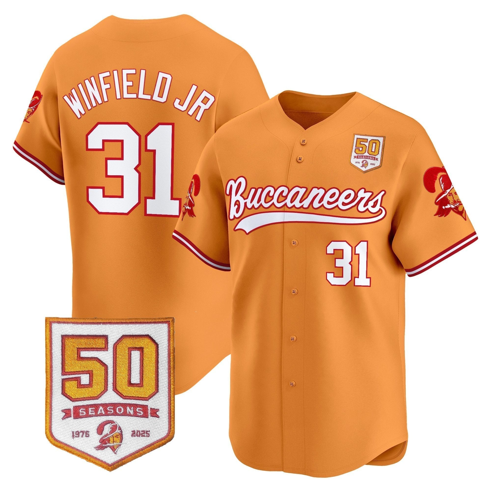 TB 50th Season Patch Vapor Baseball Jersey - Stitched