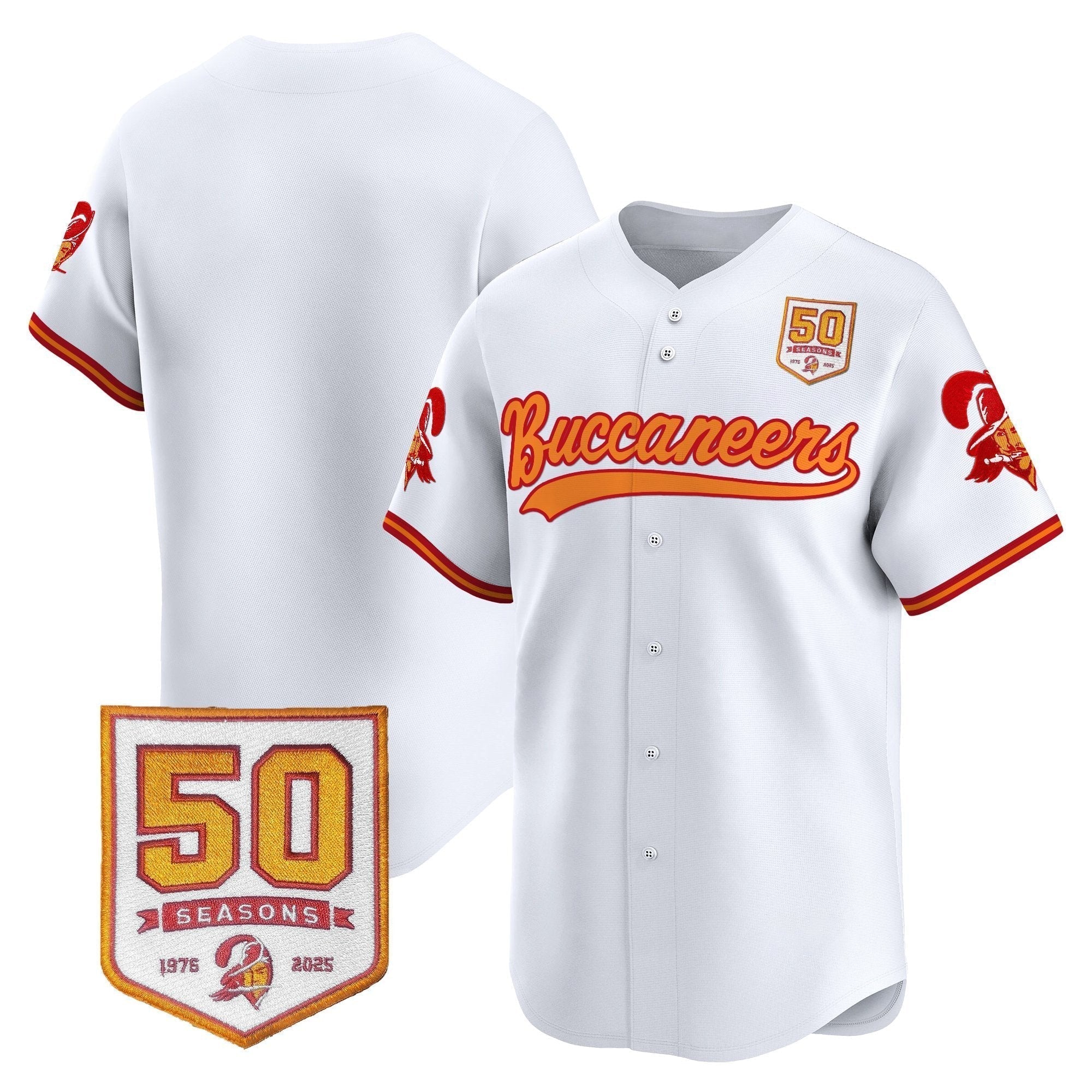 TB 50th Season Patch Vapor Baseball Jersey - Stitched