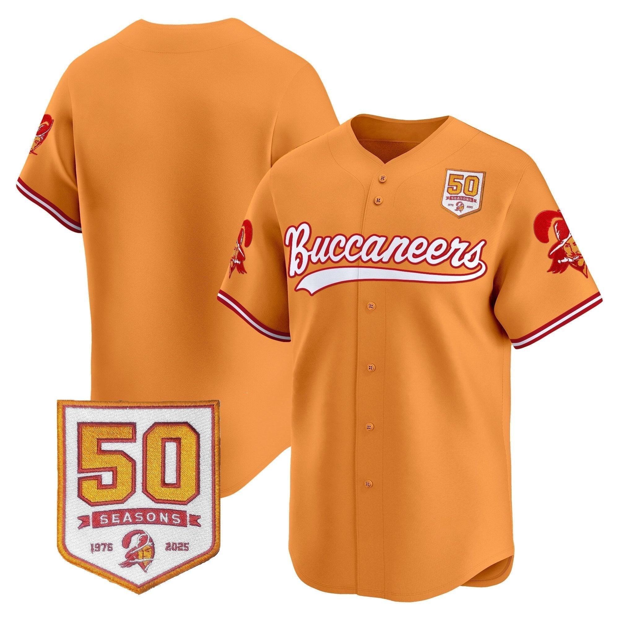 TB 50th Season Patch Vapor Baseball Jersey - Stitched
