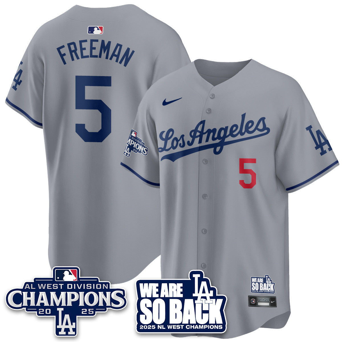 Men's Los Angeles Dodgers 2025 NL West Division Champions Jersey - All Stitched