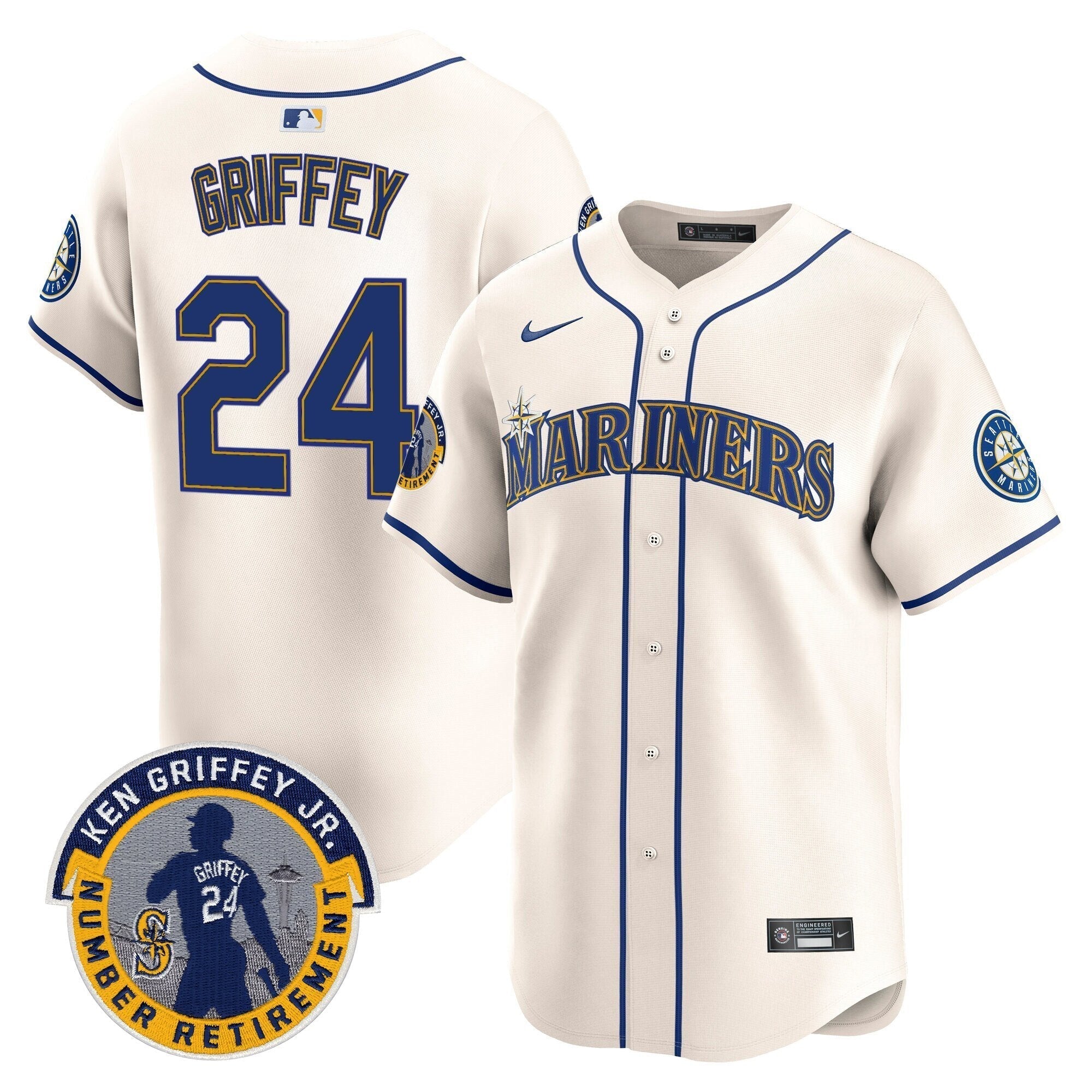 SEA 2025 Ken Griffey Jr. Patch Vapor Premier Limited Jersey - Stitched